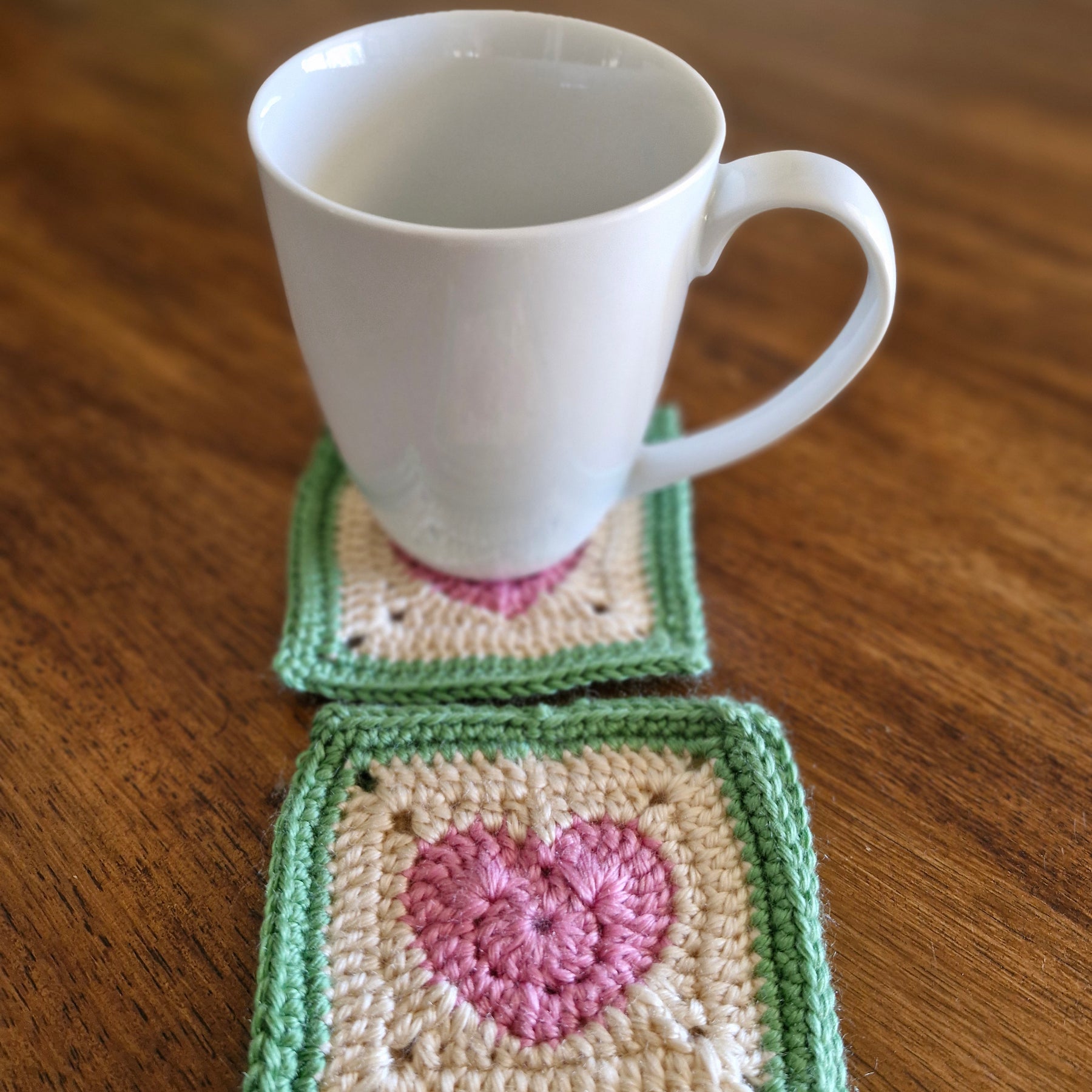 Handmade Crochet Heart Coasters