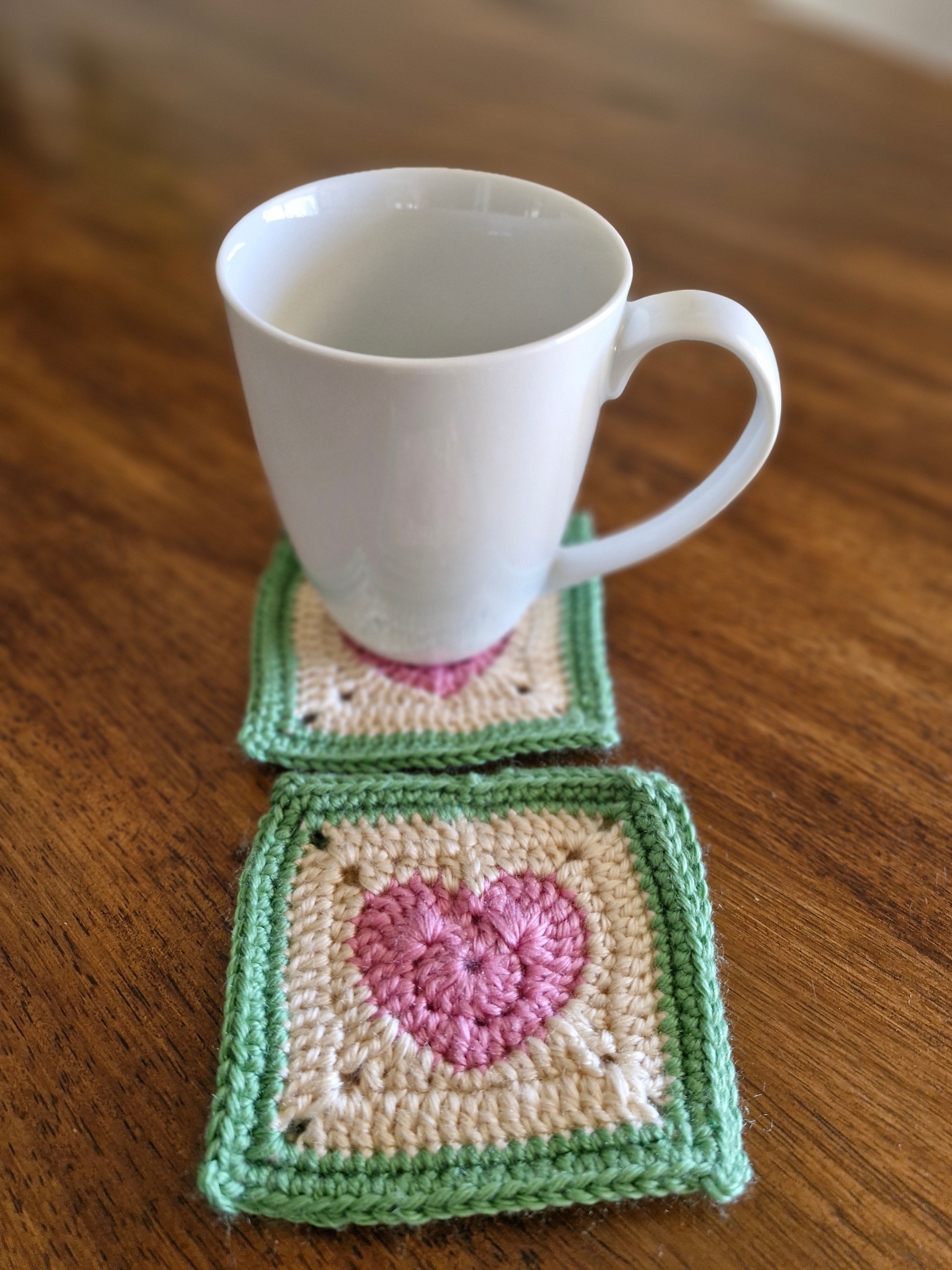 Handmade Crochet Heart Coasters