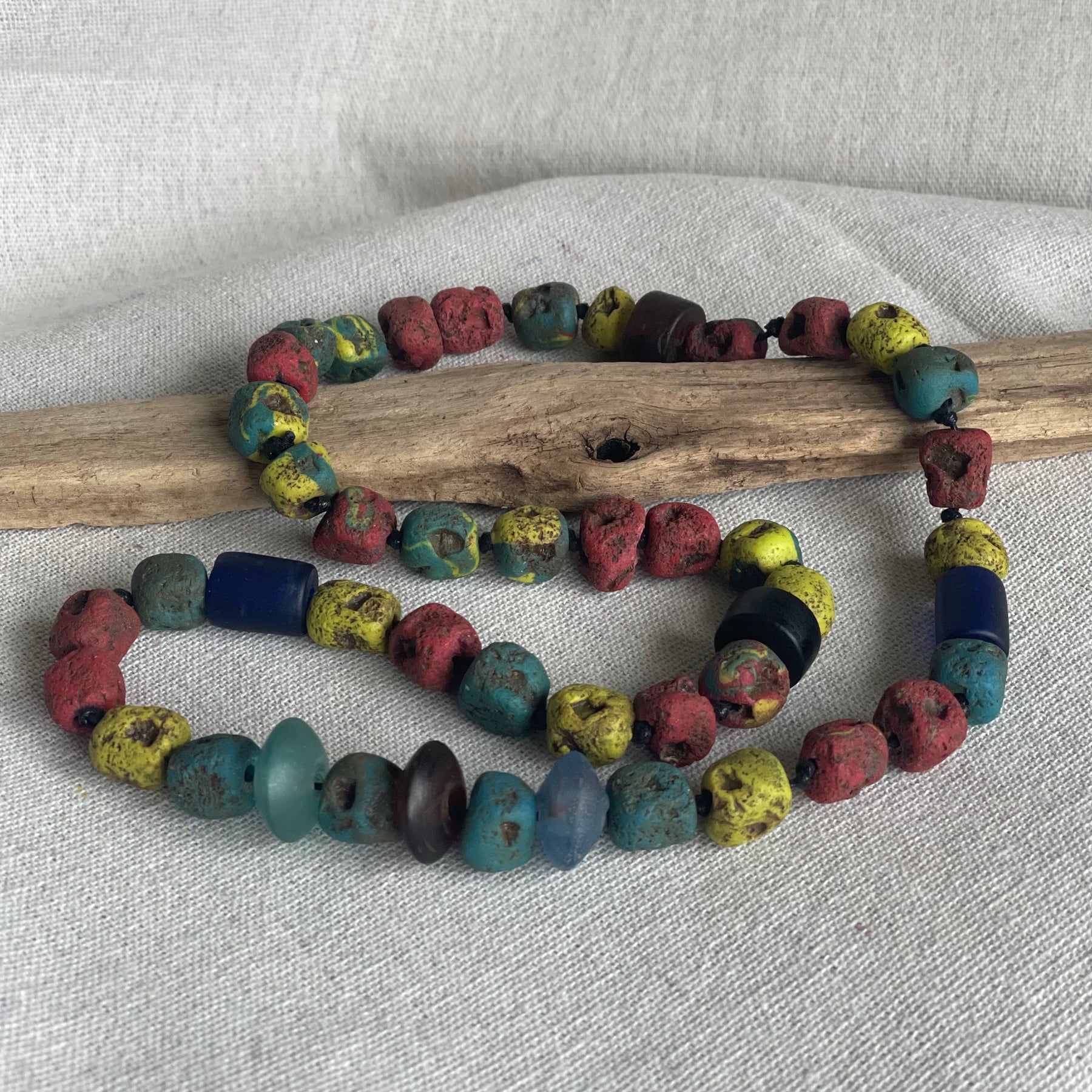 Polymer Clay Beaded Necklace – Rustic Earth