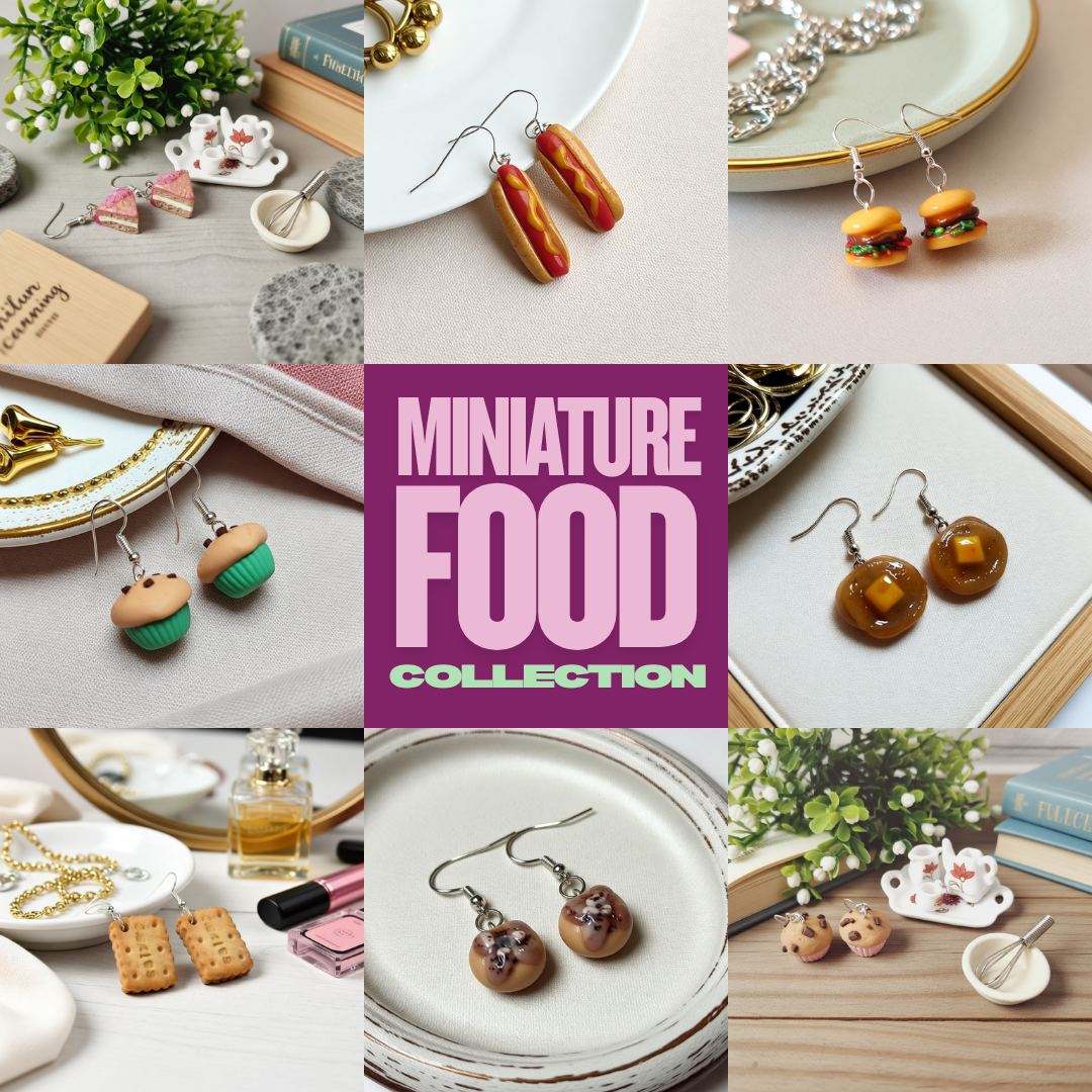 Novelty Miniature Food Earrings - Biscuits, Pancakes, Muffins, Hotdogs, donuts, lemons
