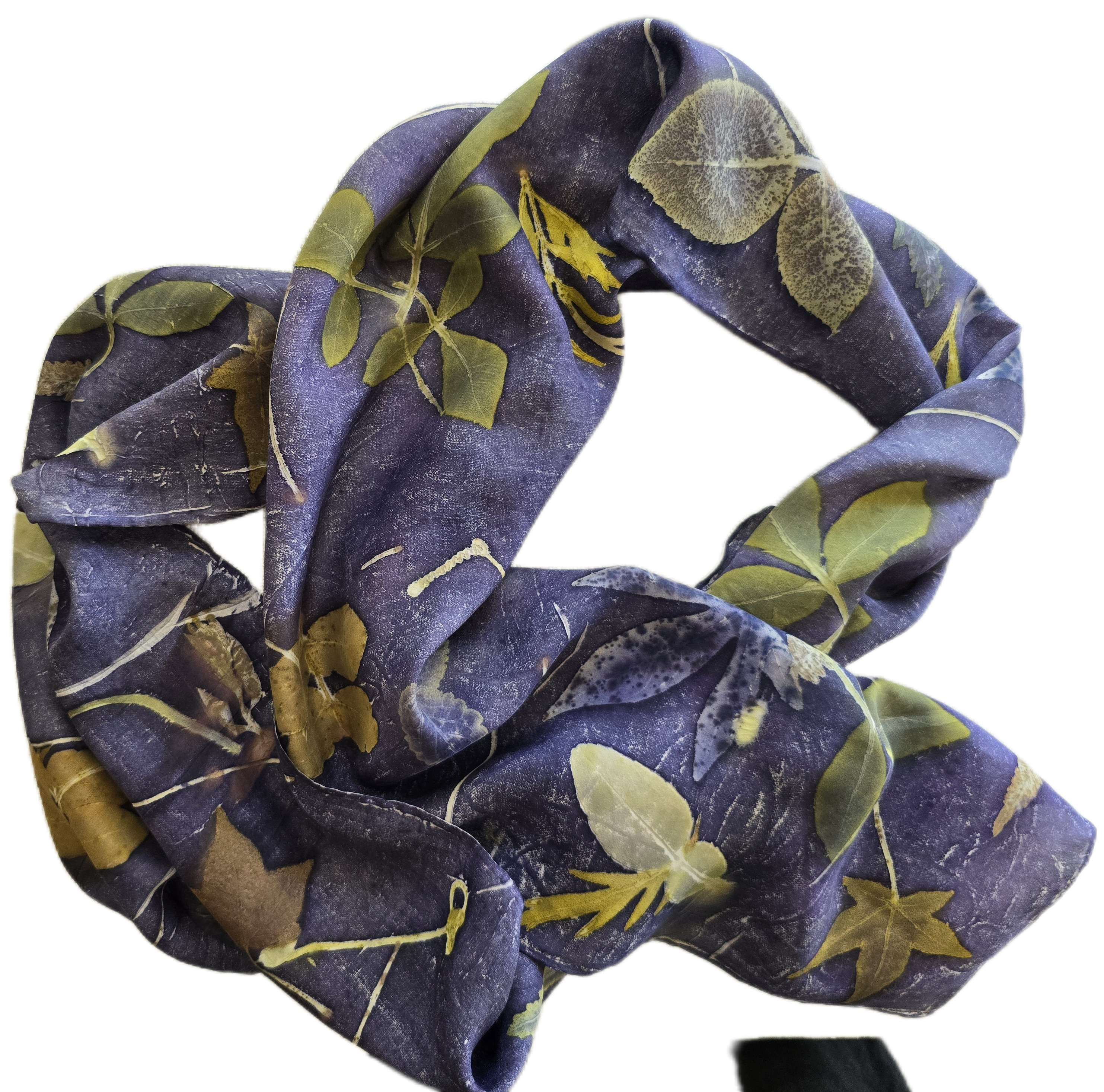 Eco Printed Silk Scarf – Botanical Leaf Print