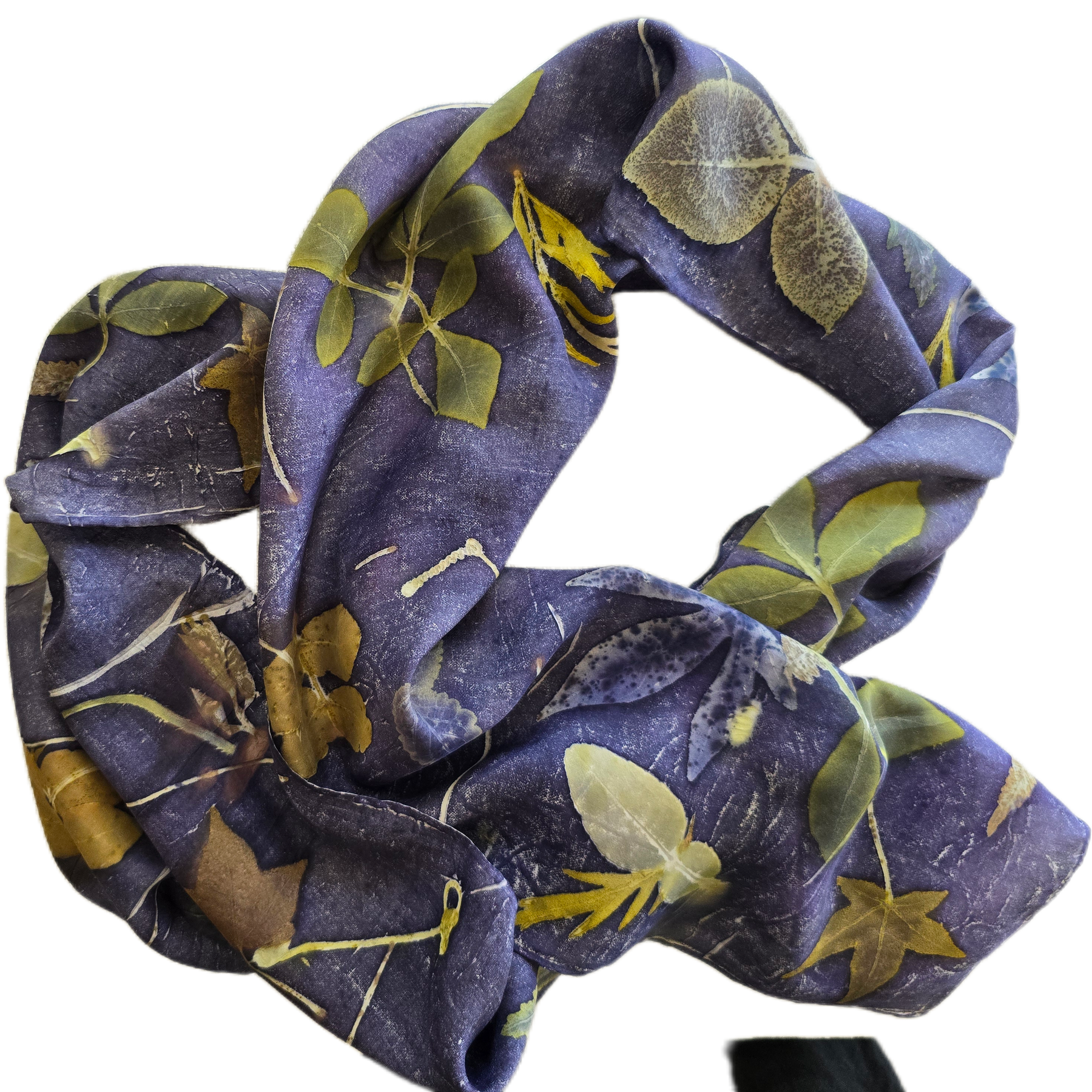 Eco Printed Silk Scarf – Botanical Leaf Print