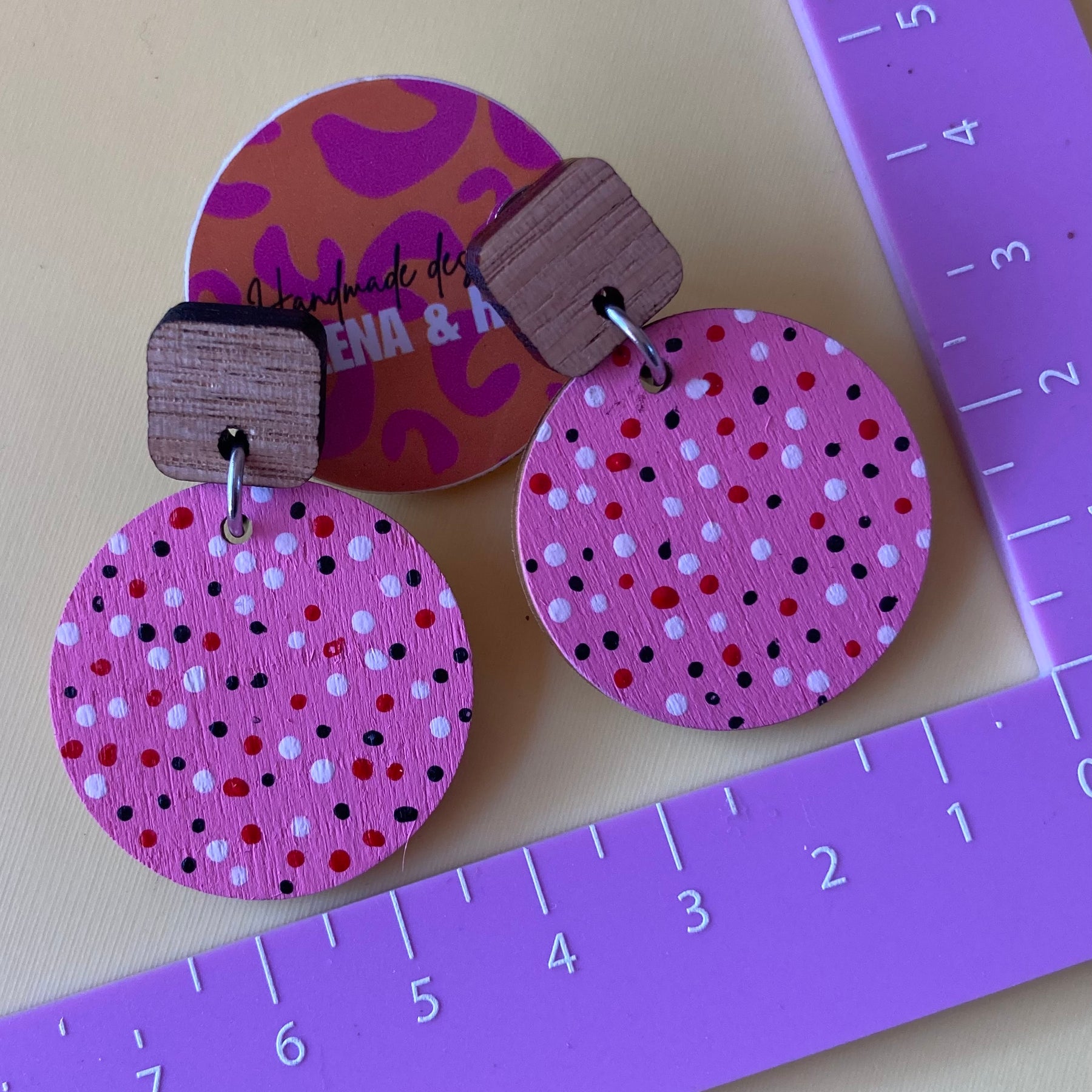 Hand painted dotty earrings