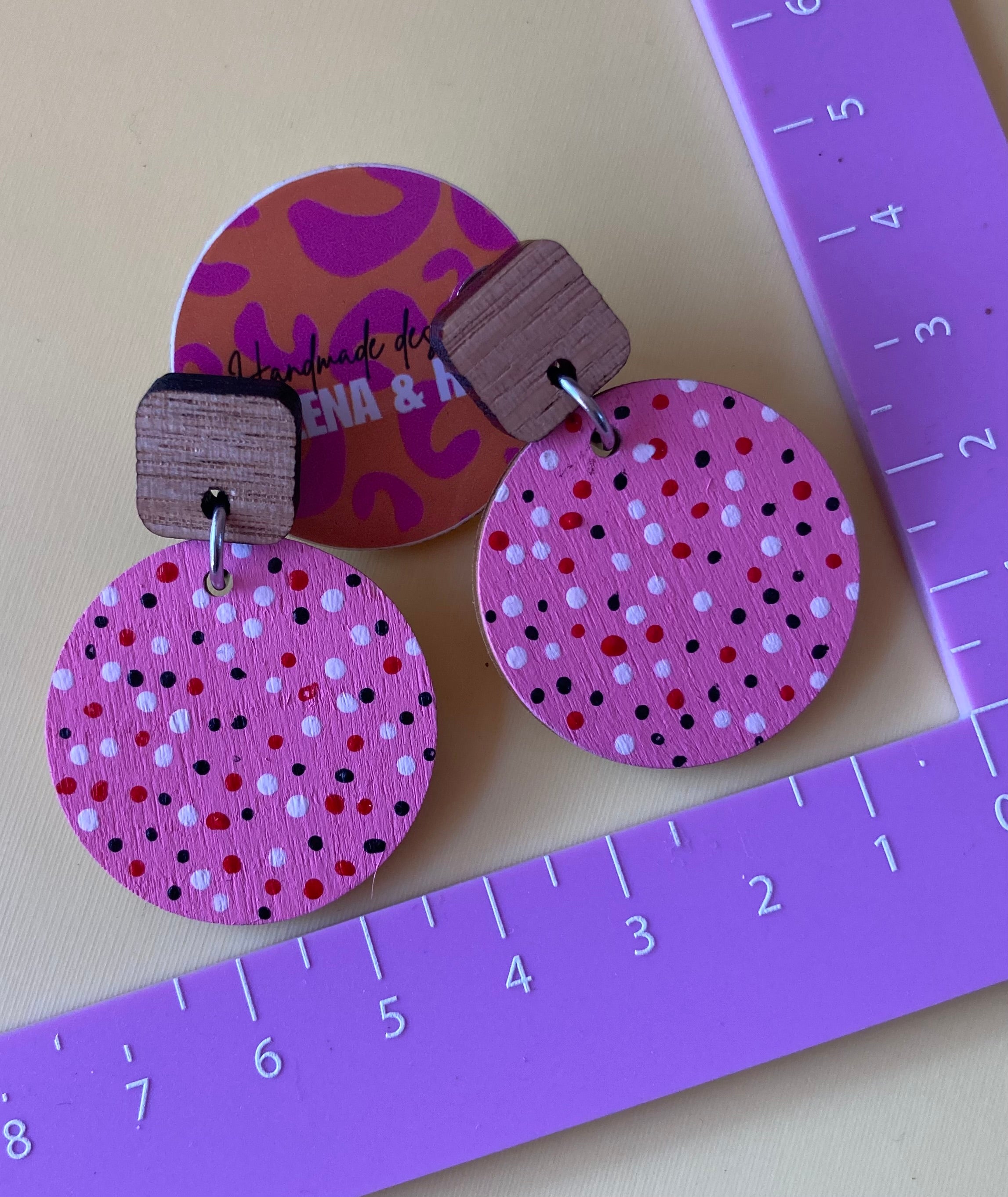 Hand painted dotty earrings