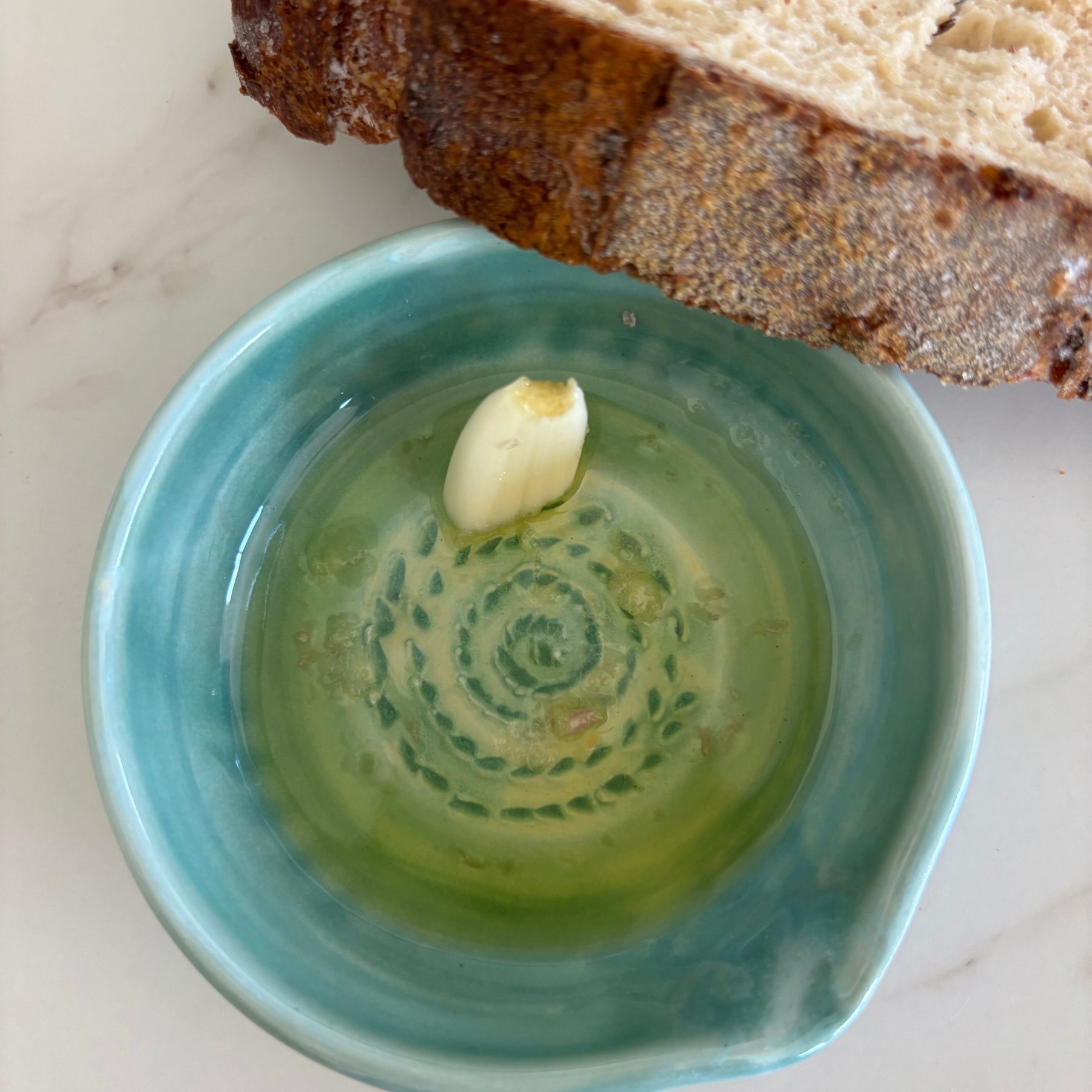 Handmade Ceramic Garlic & Ginger Grater – Seafoam Teal Stoneware