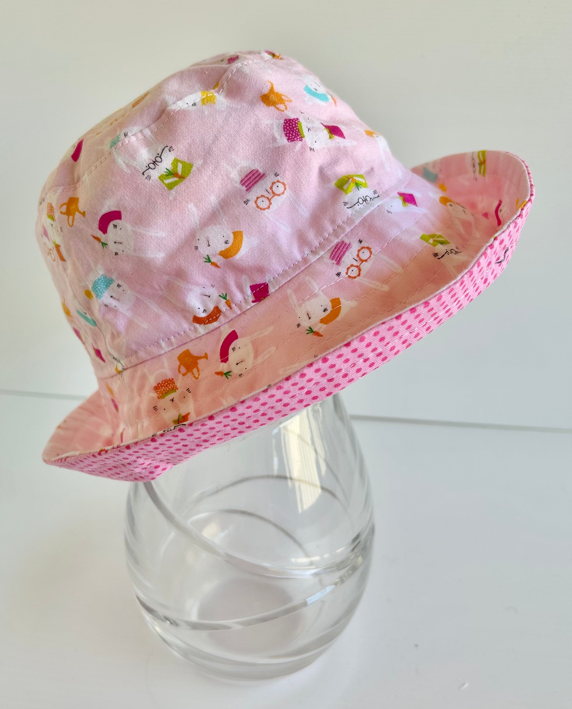 Ready to post- Extra small size wide brim hats with chin strap- reduced price