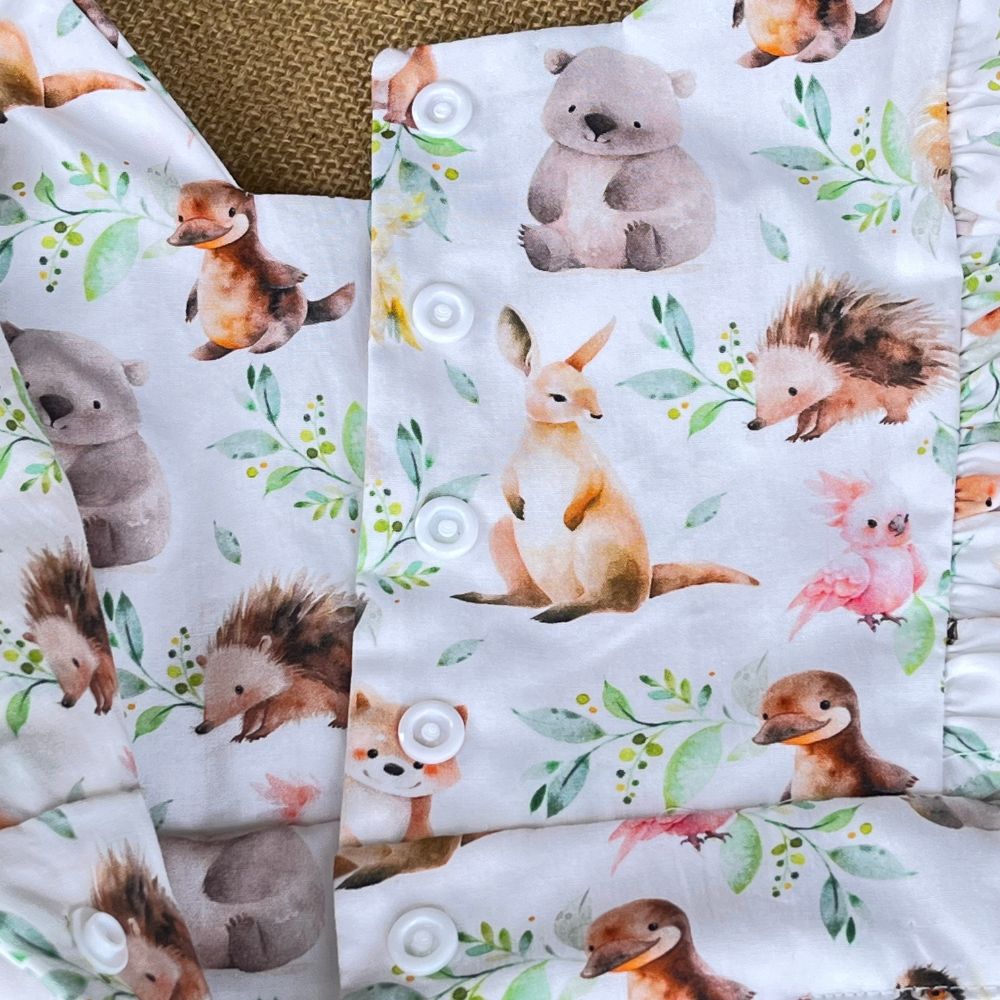 Handmade Pinafore Dress | Baby Aussie Animals | Sizes 3,4 and 5
