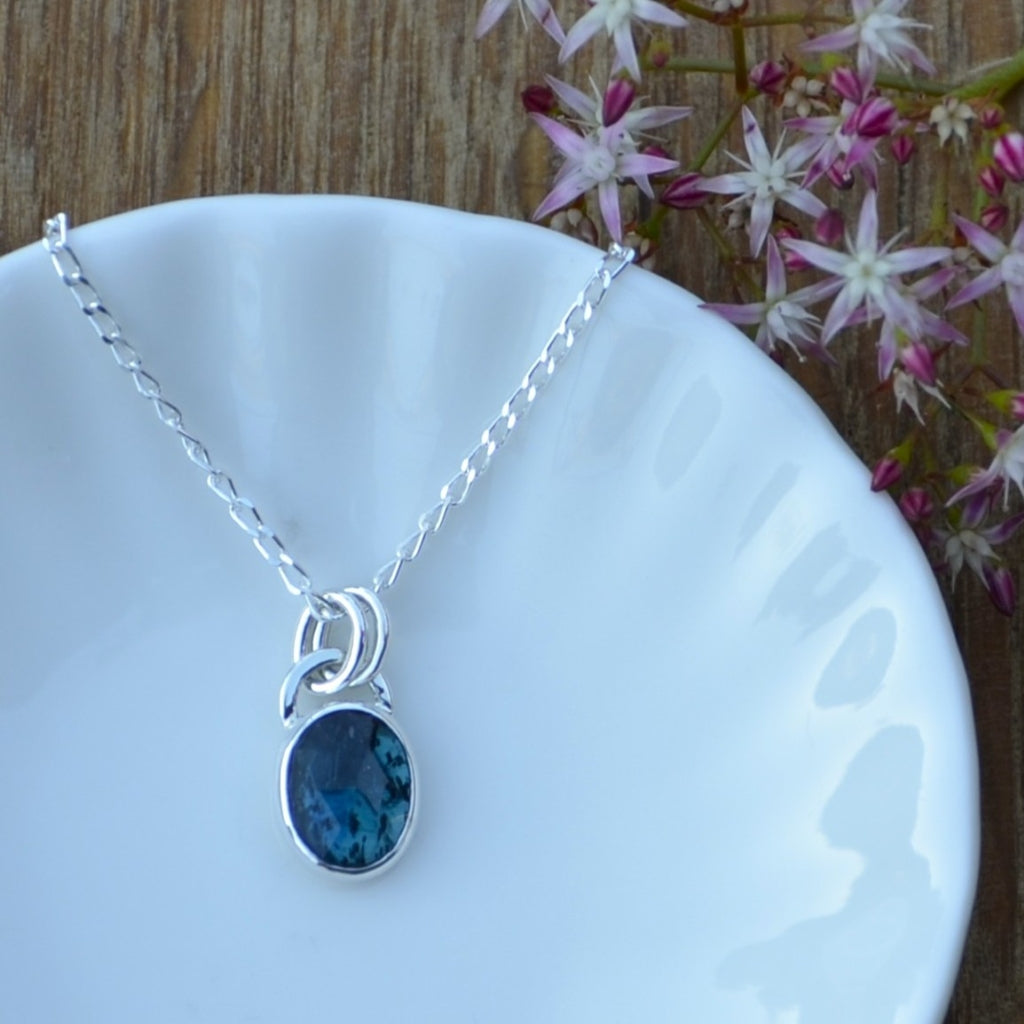 Moss Kyanite Silver Pendant