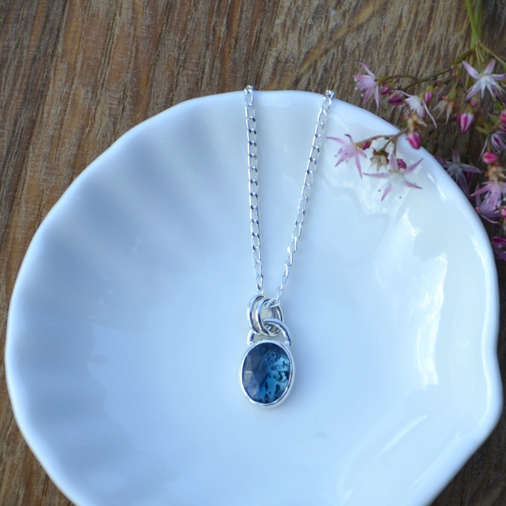 Moss Kyanite Silver Pendant