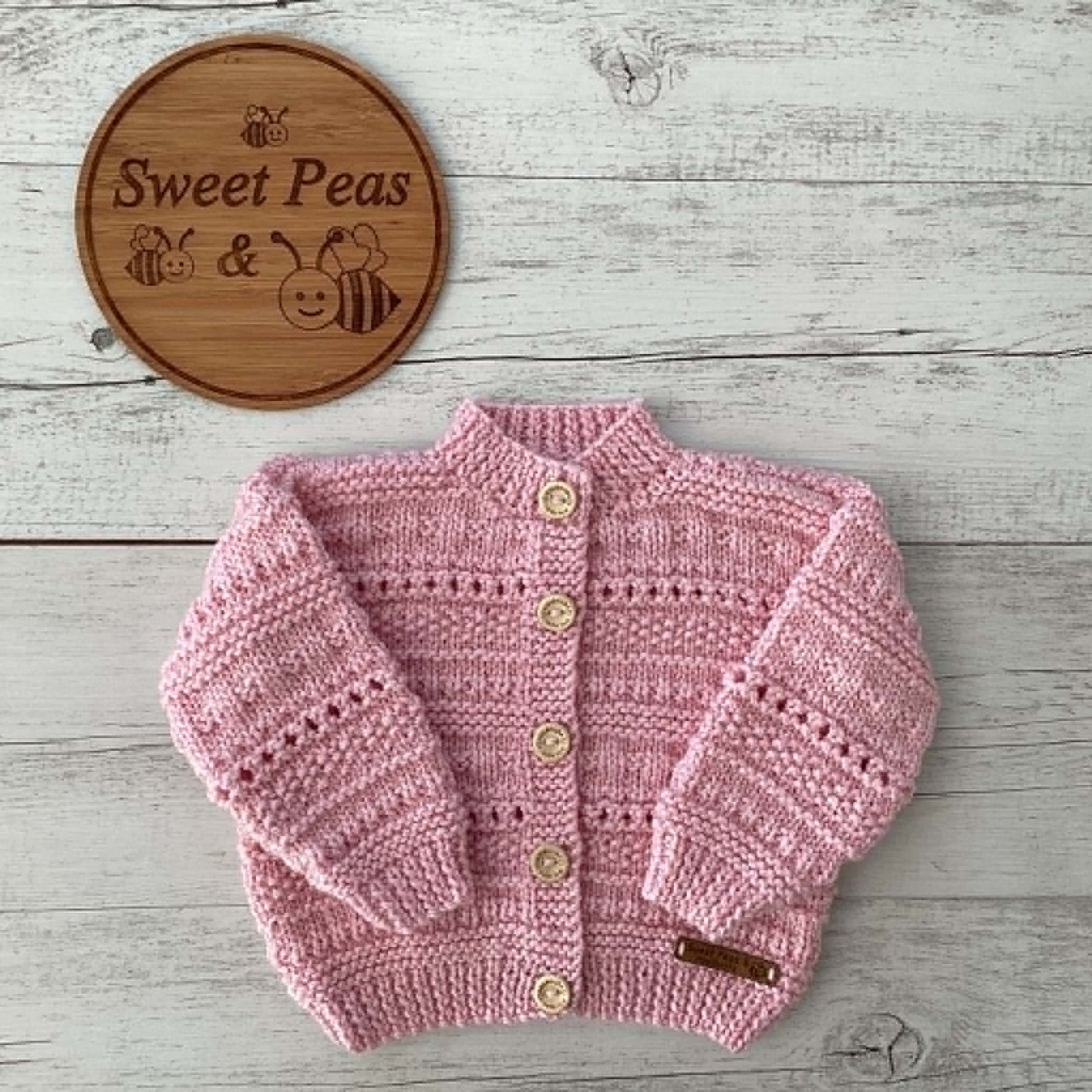 Hand Knitted Baby Set Cardigan & Hat