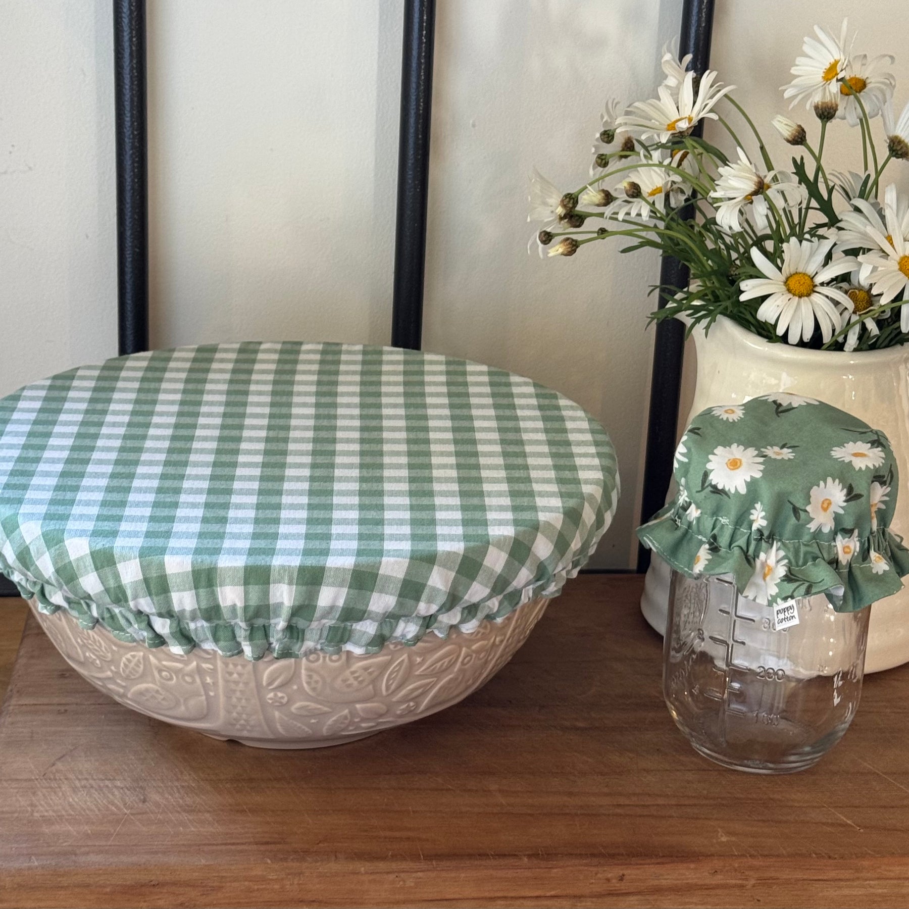 Reversible Daisy Bowl & Jar Covers – Handmade in Tasmania