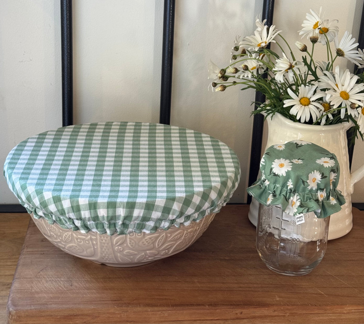 Reversible Daisy Bowl & Jar Covers – Handmade in Tasmania