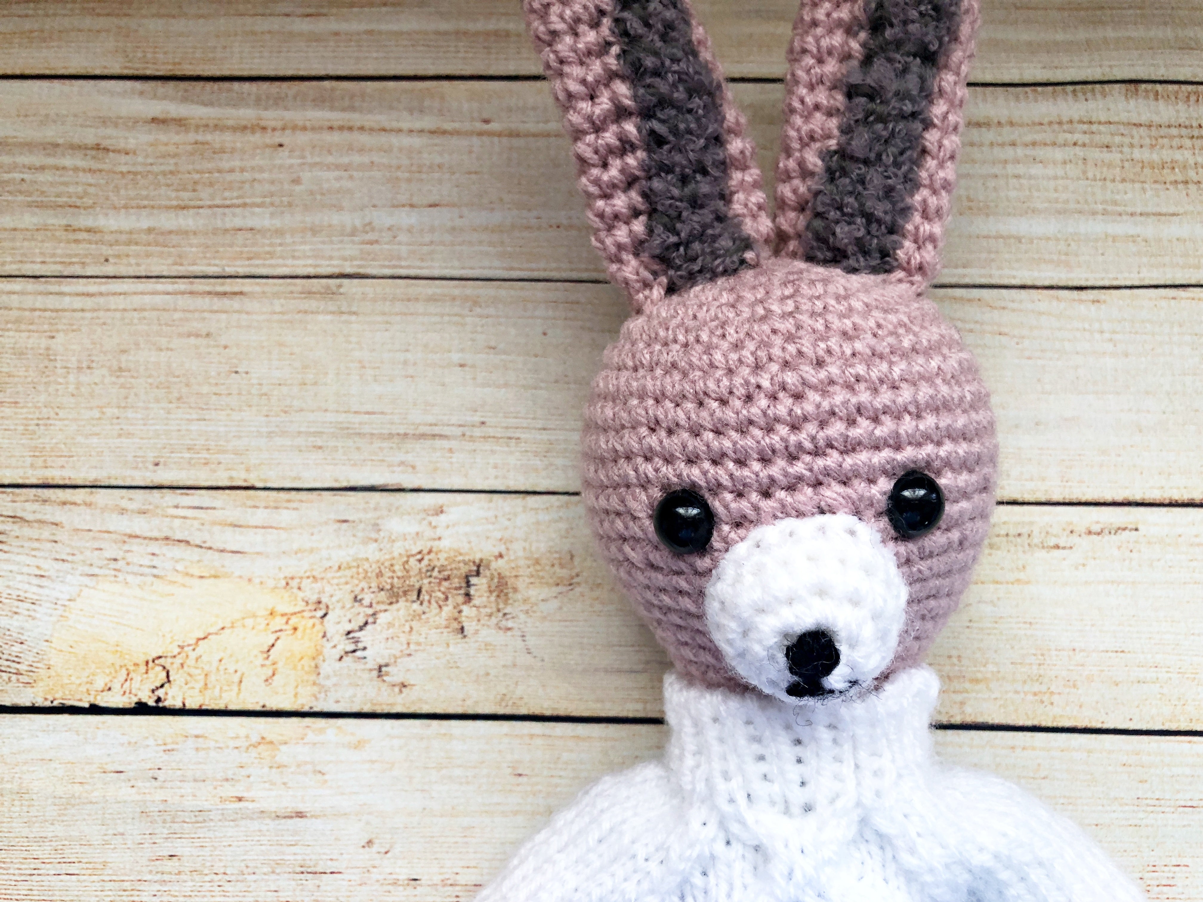 Handmade Rabbit Amigurumi – Dressed Doll with Removable Clothes – 32 cm