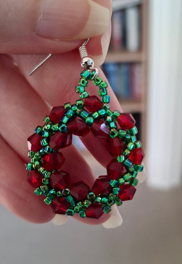 Christmas wreath earrings