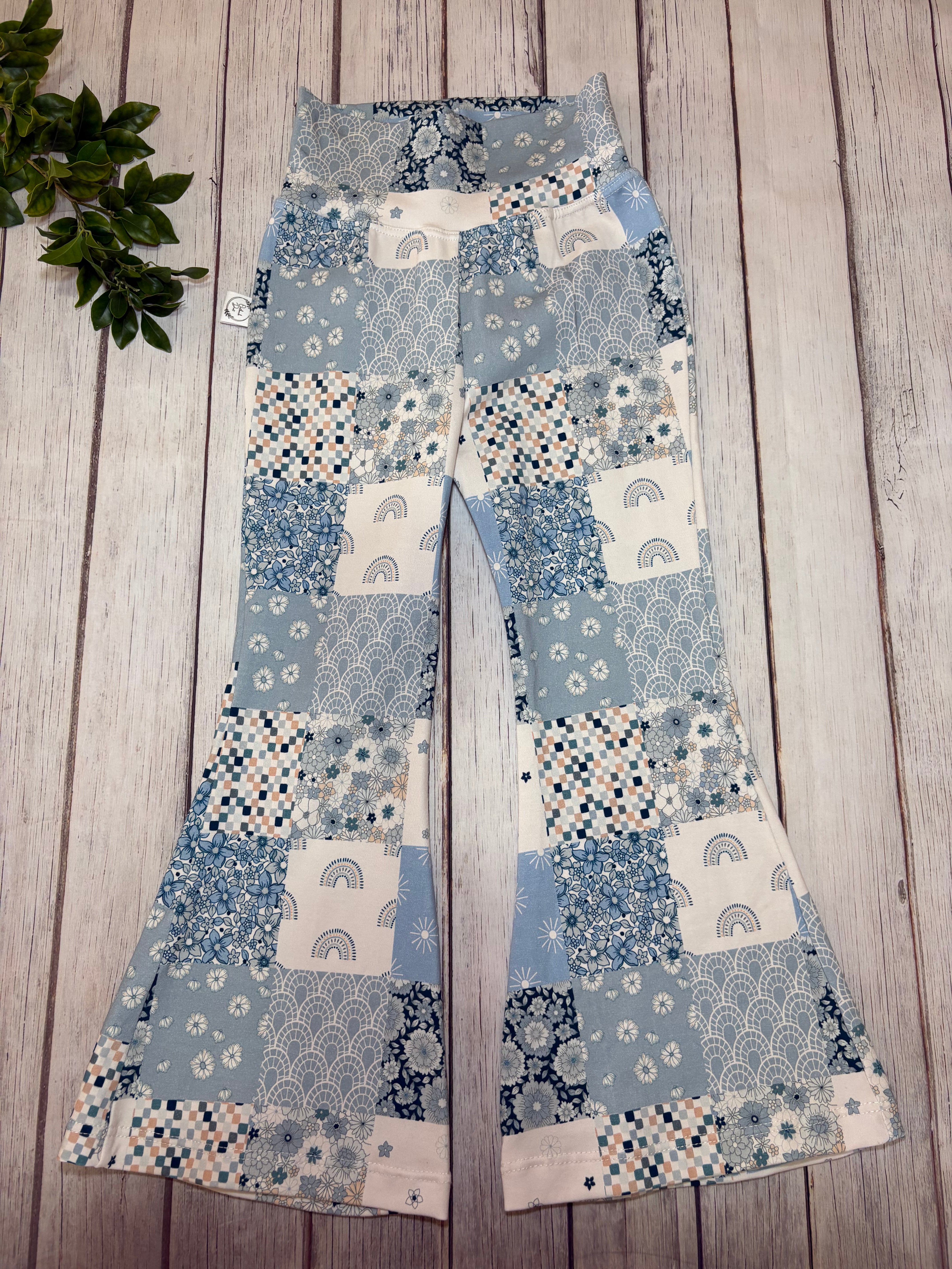 Kid's Patchwork Flare Pants- Size 4