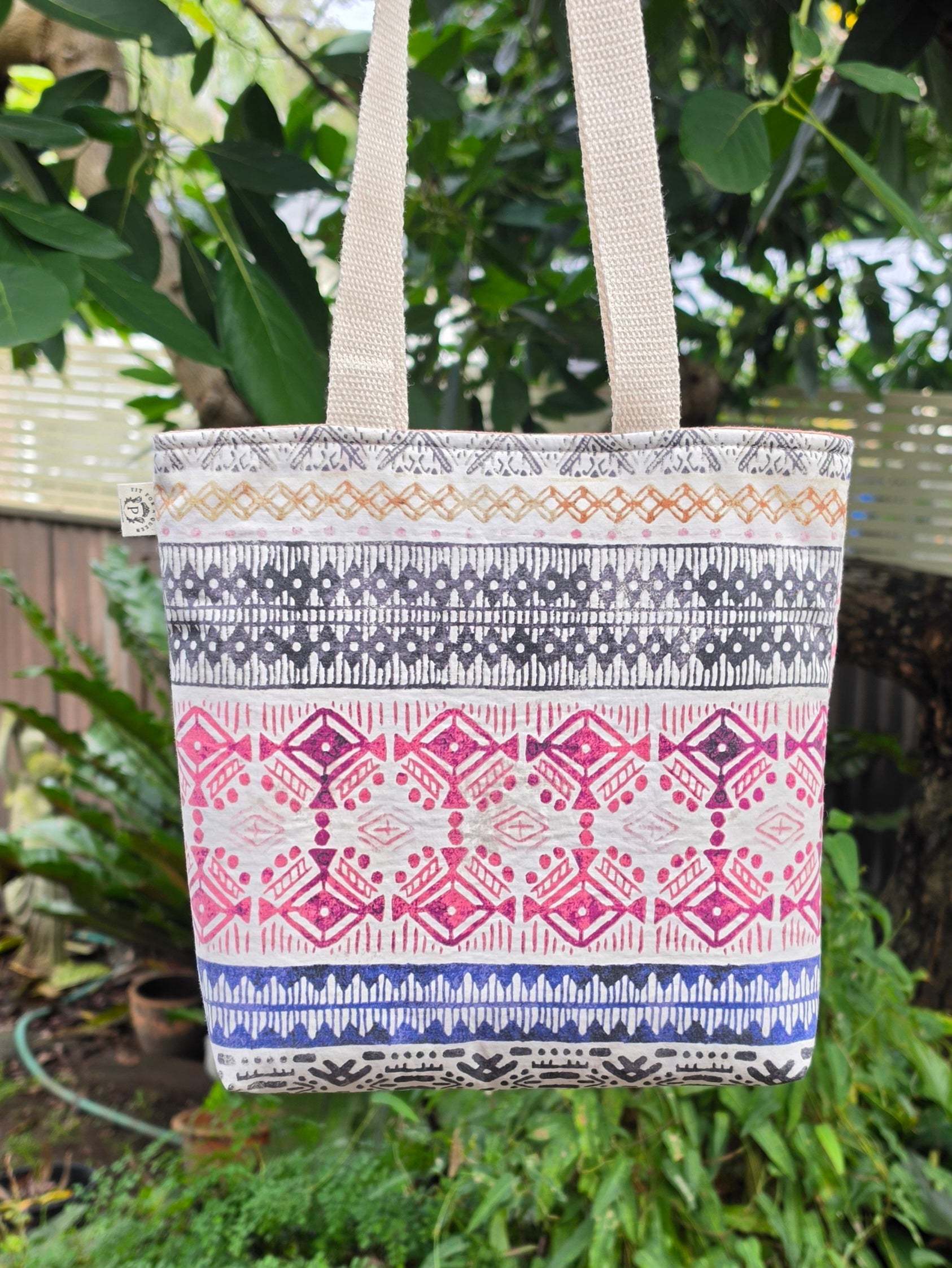 Small Upcycled Tote Bag Handmade from Thrifted Pillowcases