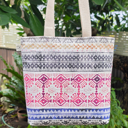 Small Upcycled Tote Bag Handmade from Thrifted Pillowcases