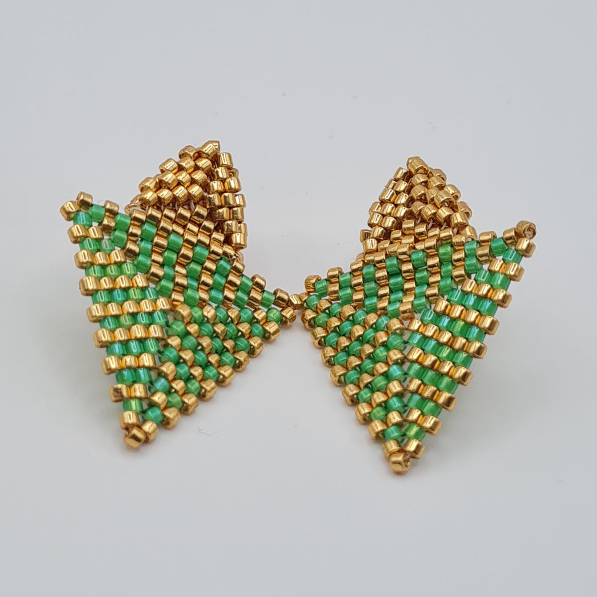 Beaded Triangle Earrings