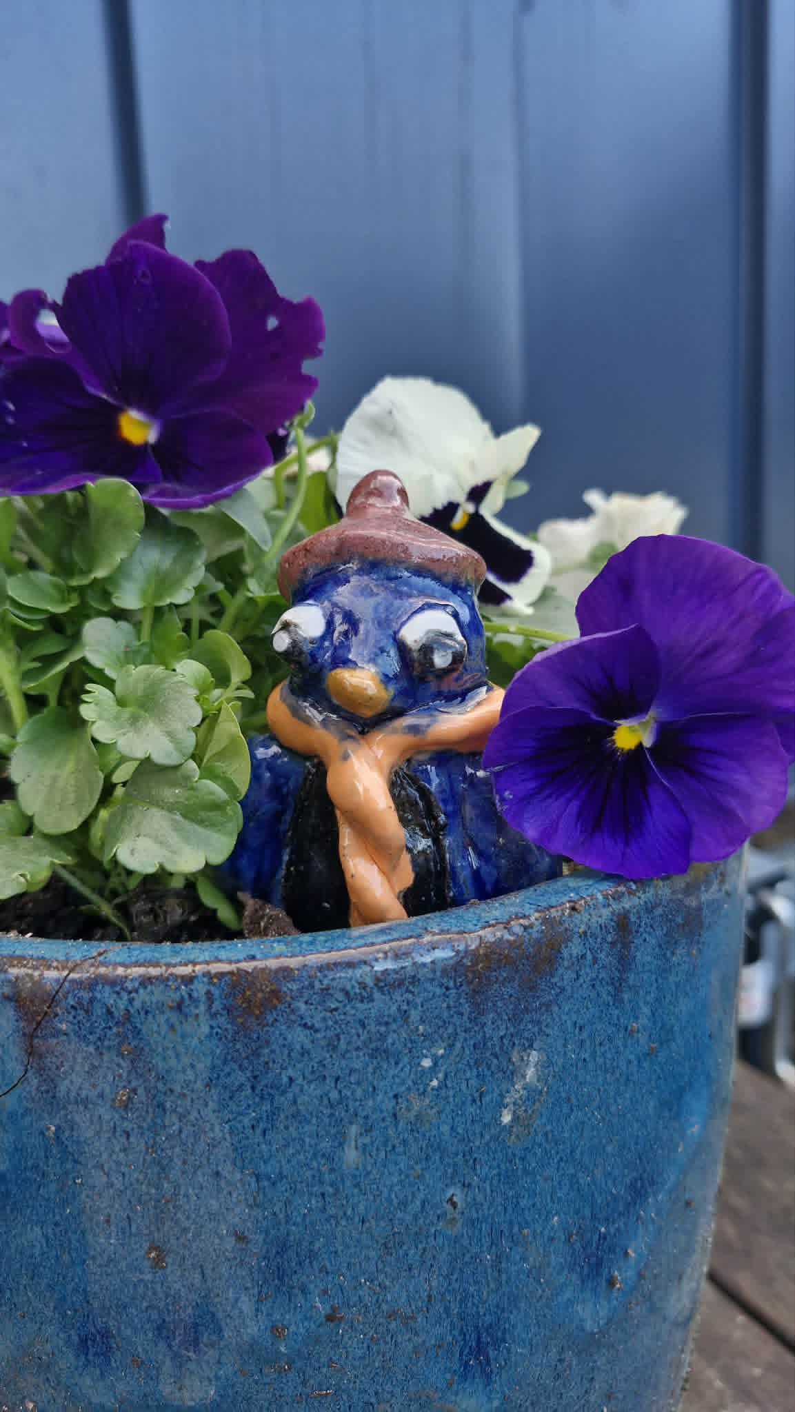 Small Penguin Wearing Beanie Sculpture.