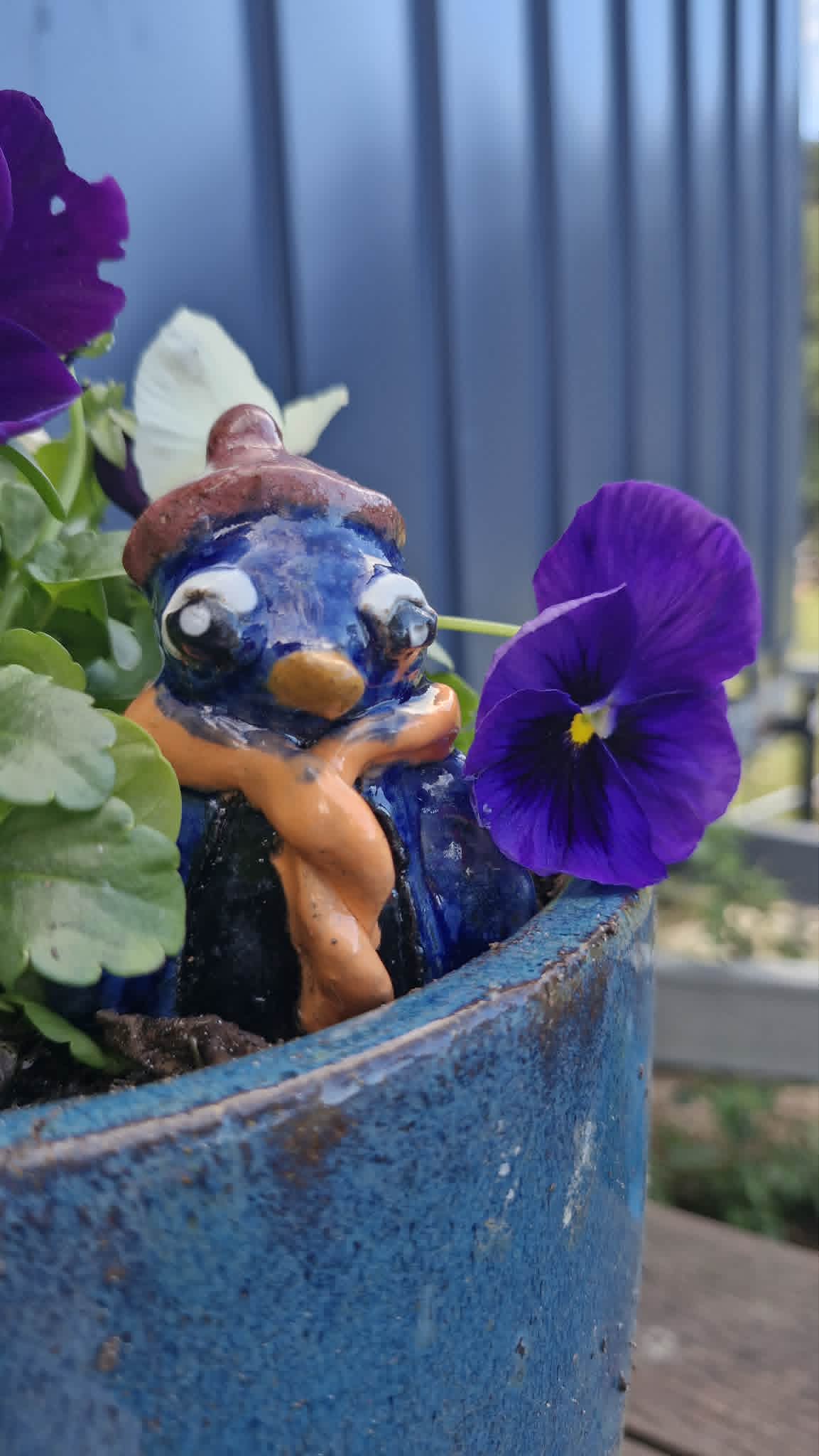 Small Penguin Wearing Beanie Sculpture.