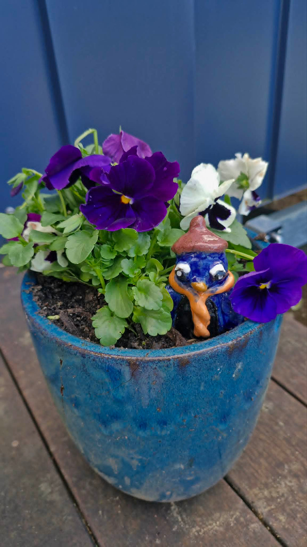 Small Penguin Wearing Beanie Sculpture.