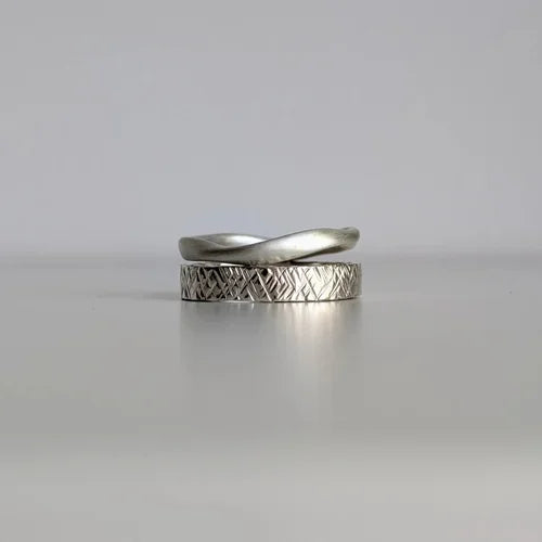 handmade cross hatch textured ring | Wedding Ring