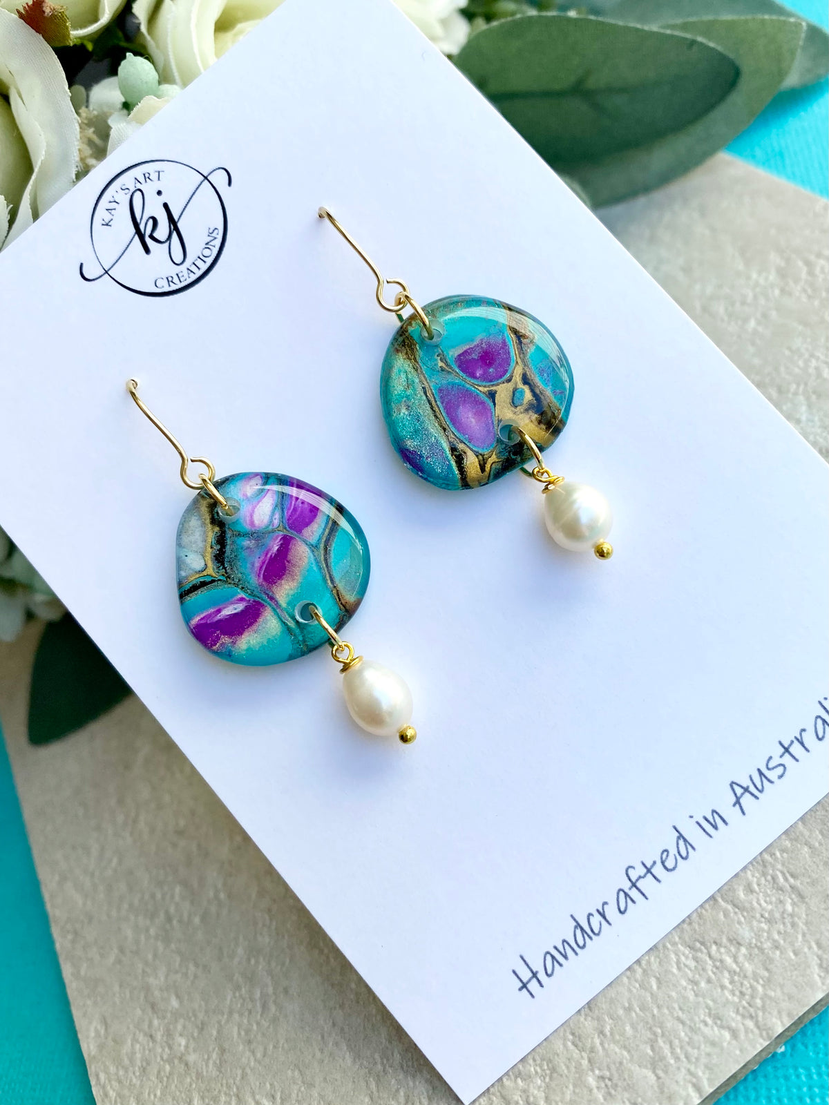 Stunning Freshwater Pearls and Art Earrings