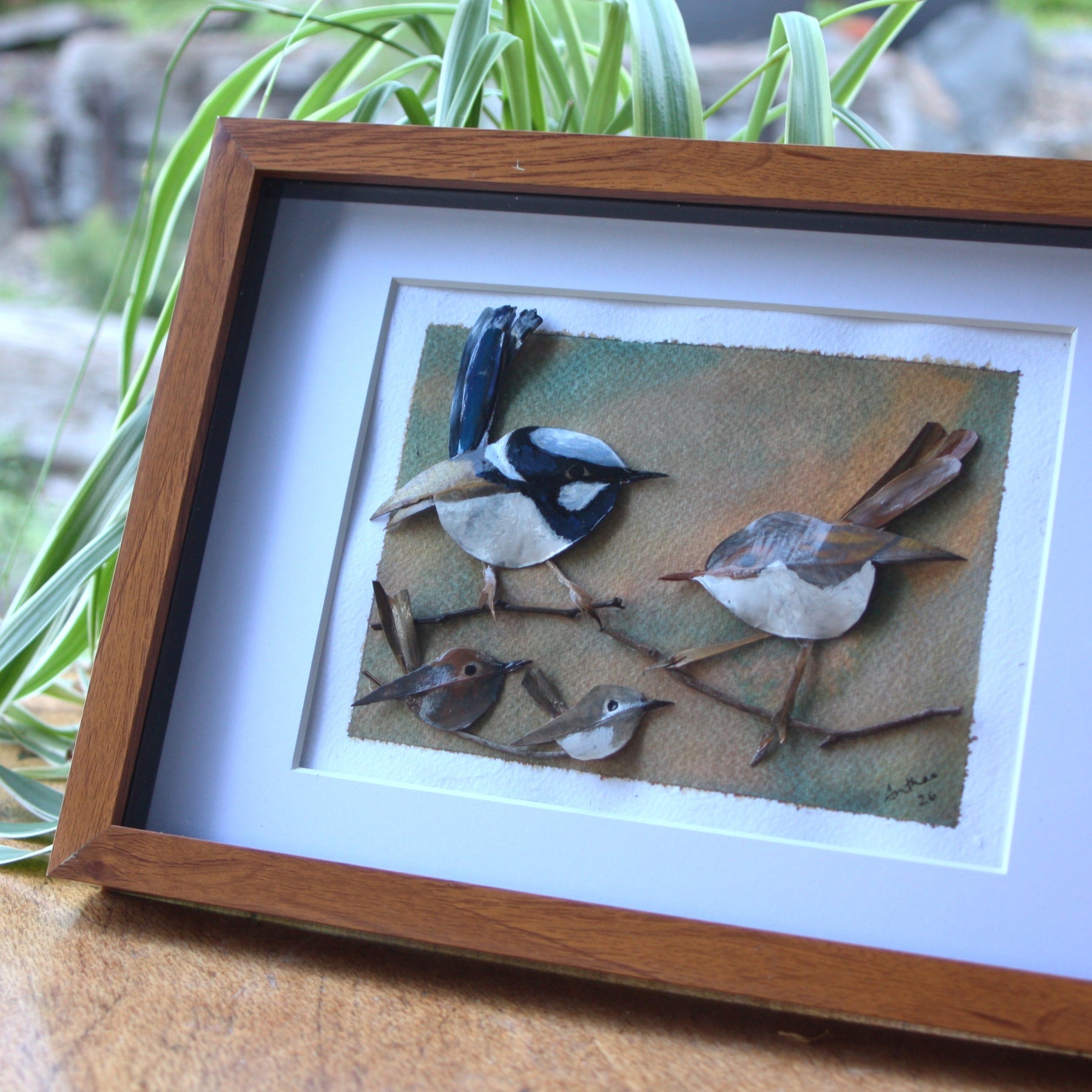 Fairy Blue Wren Family Original Artwork