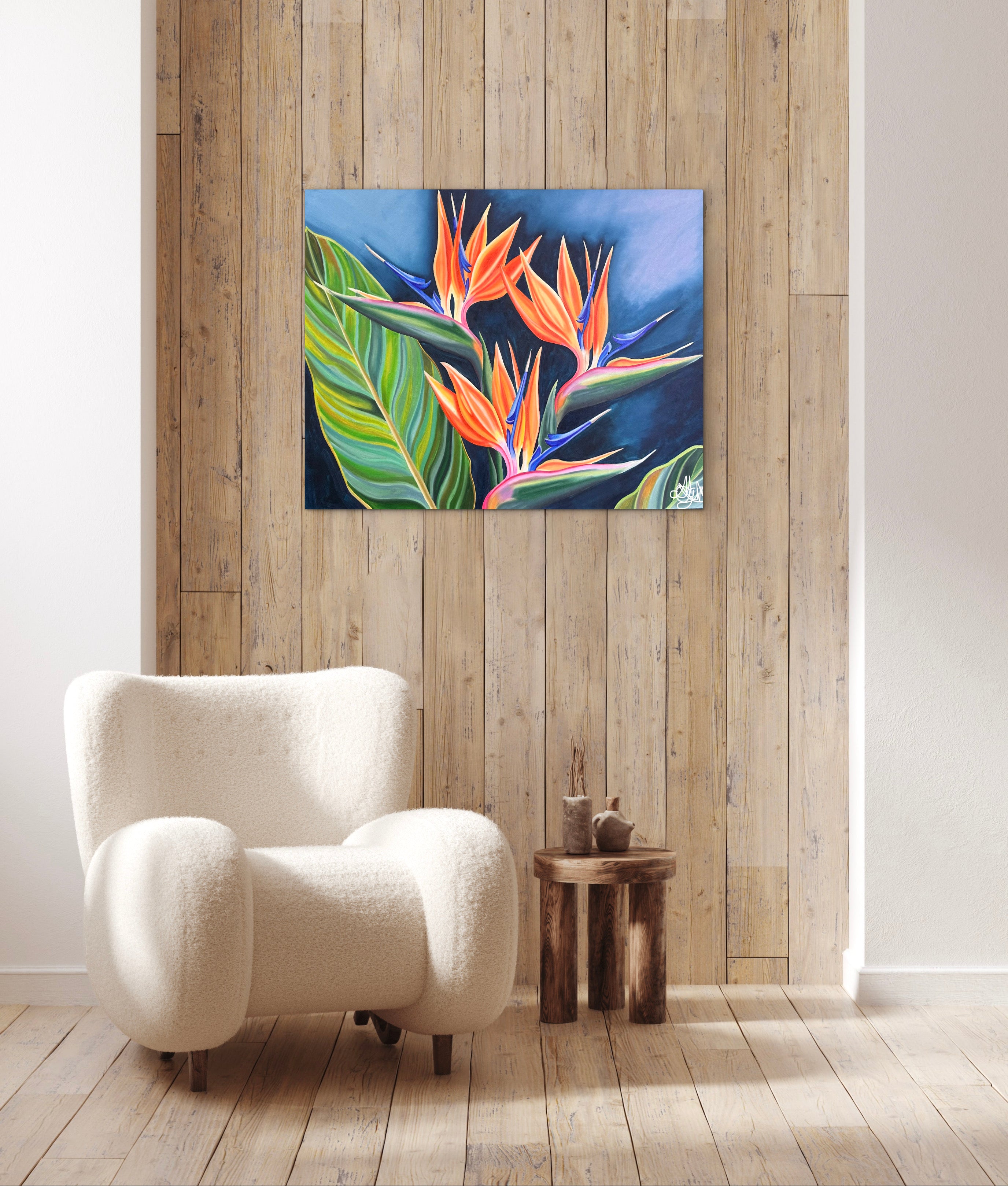 Tropical Radiance - Bird of Paradise Original Oil Painting - Hand Painted