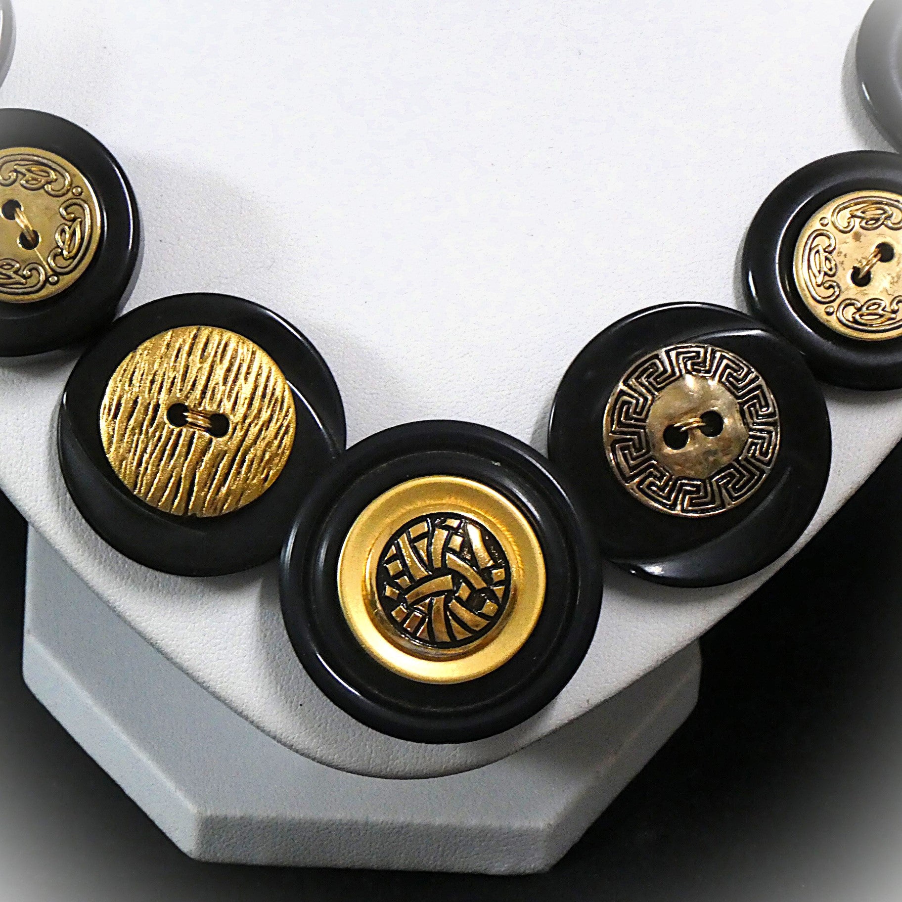 Black and Gold Statement Necklace - Black Beauty