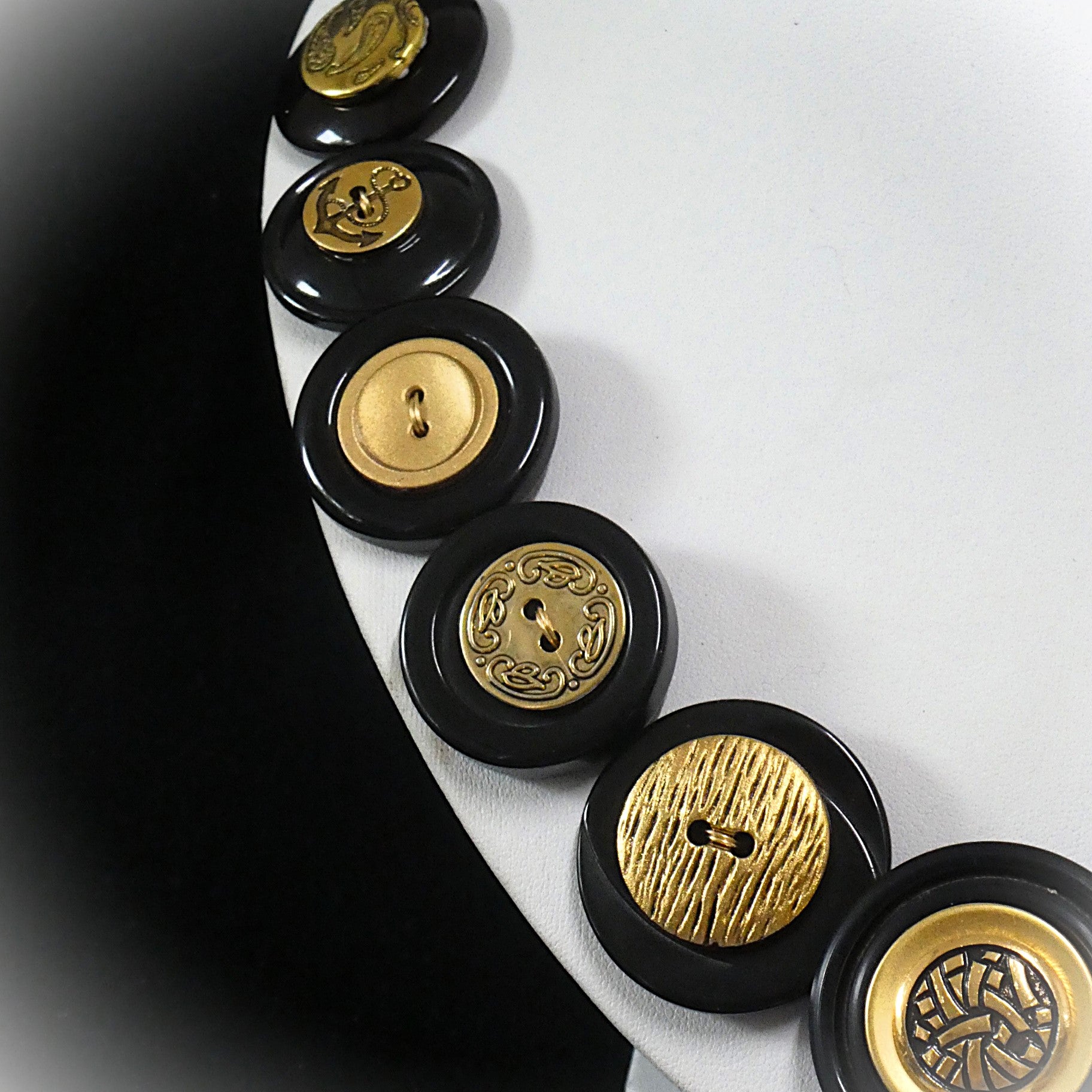 Black and Gold Statement Necklace - Black Beauty