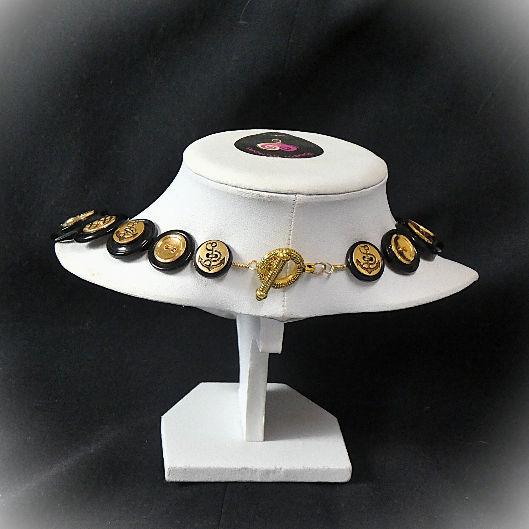 Black and Gold Statement Necklace - Black Beauty