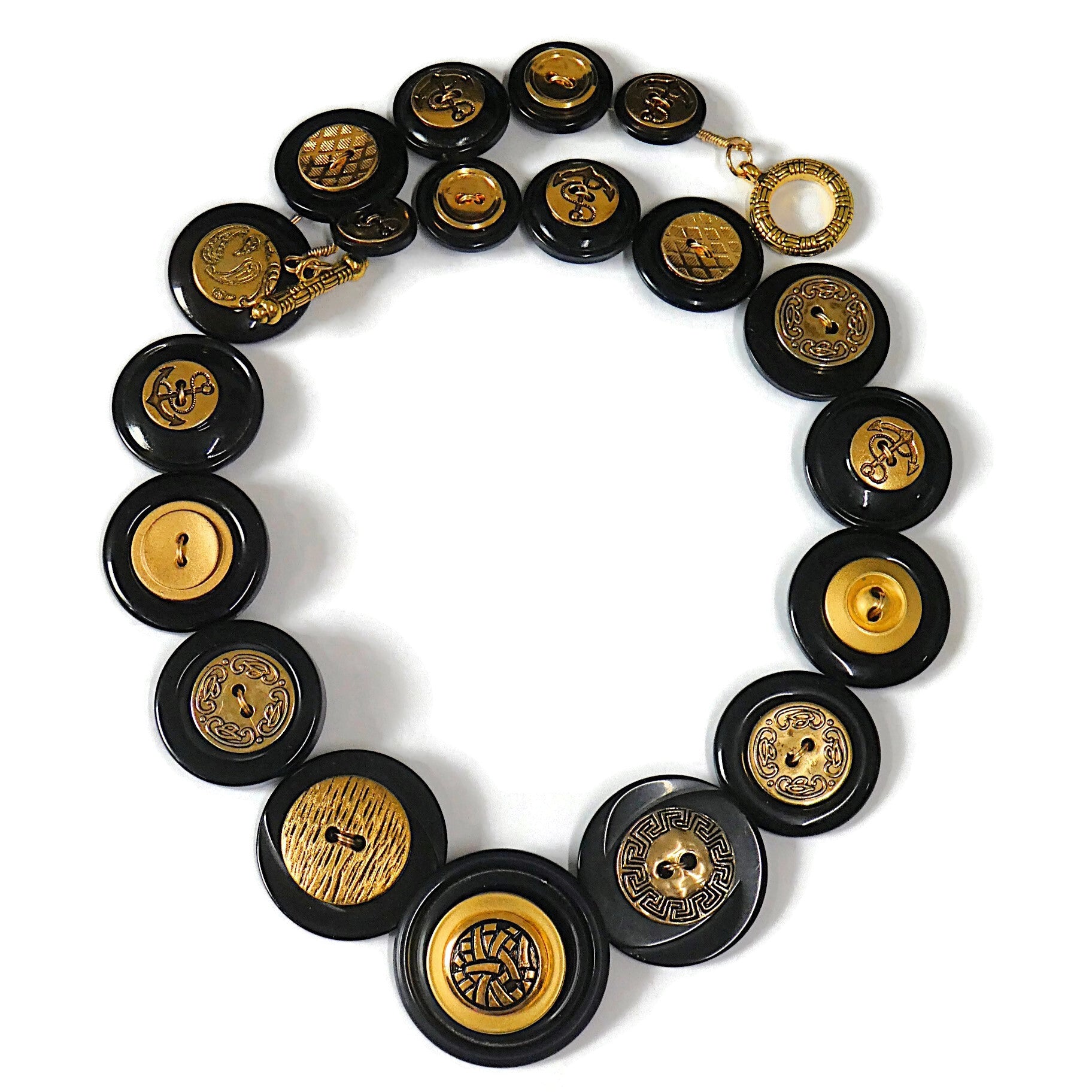 Black and Gold Statement Necklace - Black Beauty