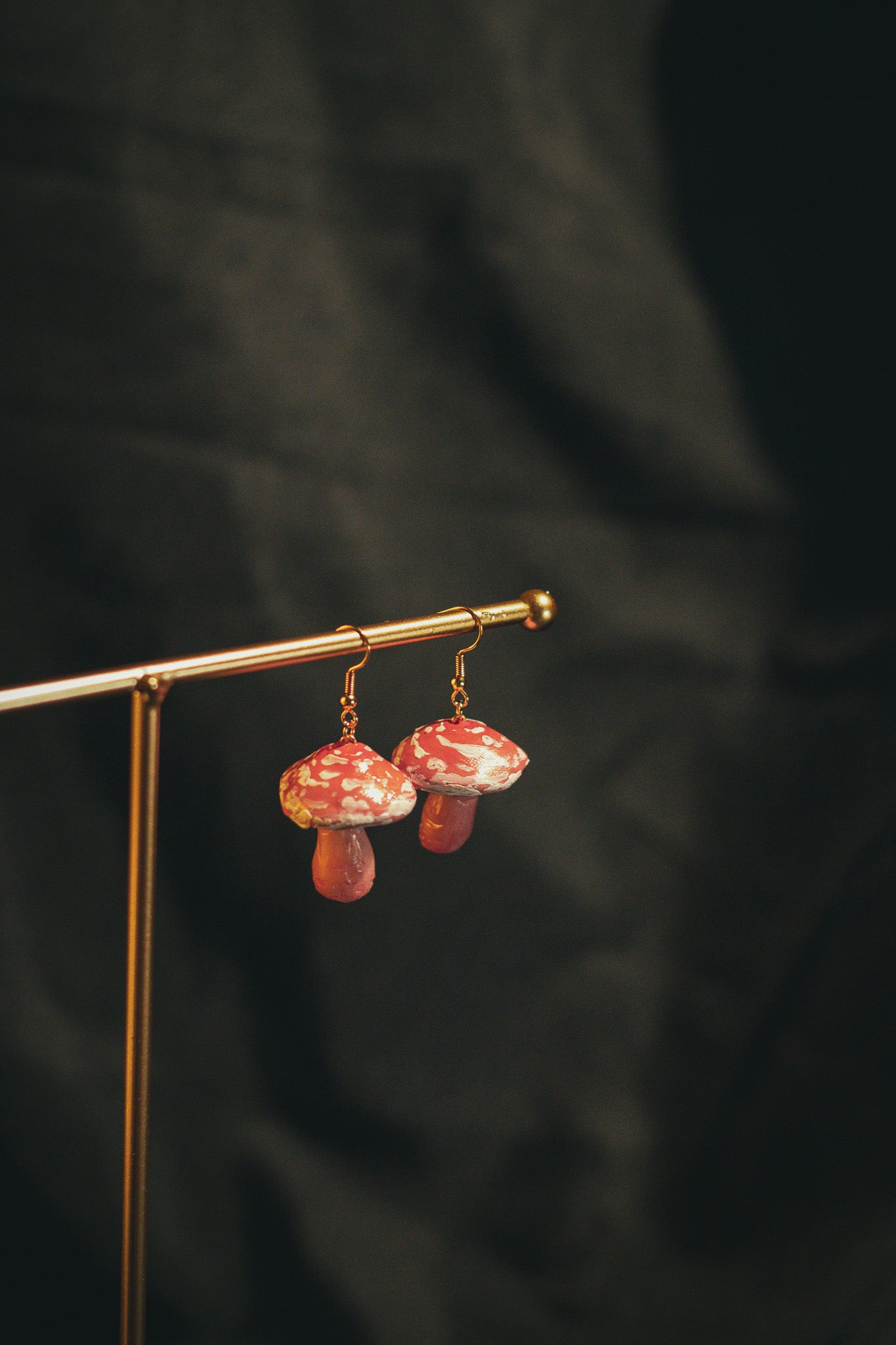 Orange Mushroom Earrings