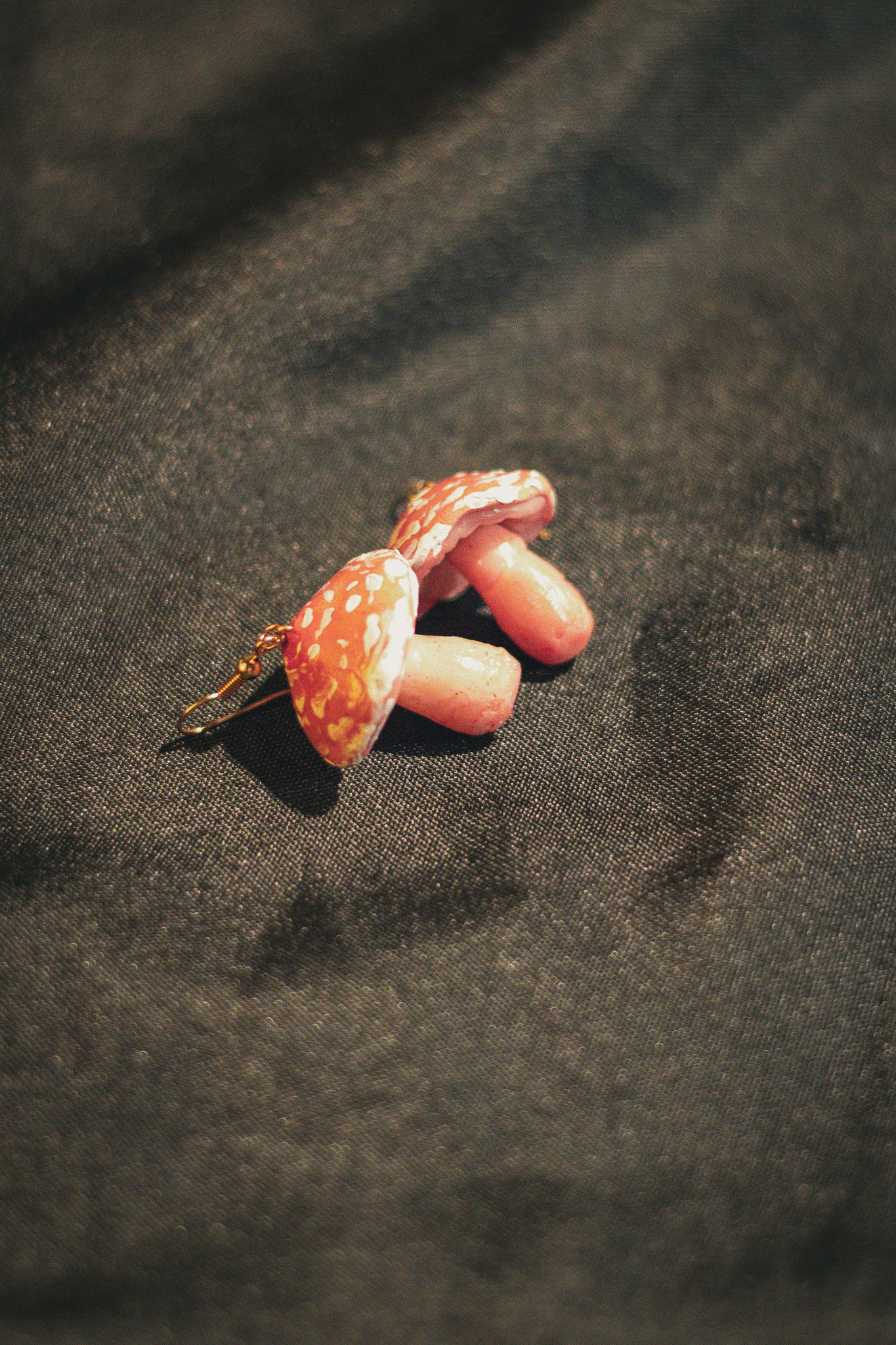 Orange Mushroom Earrings
