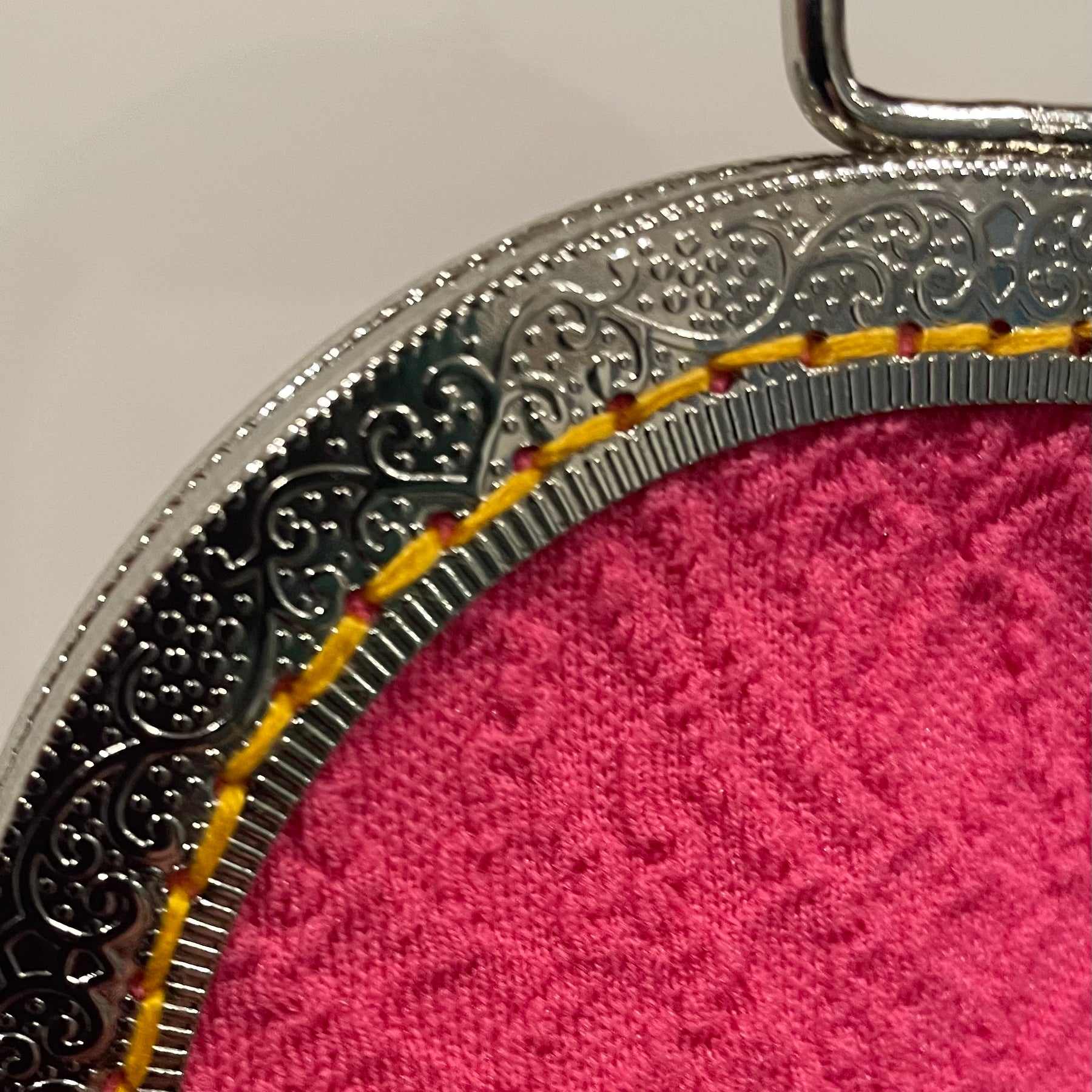 Pink Crimplene 1960s Mod Handbag