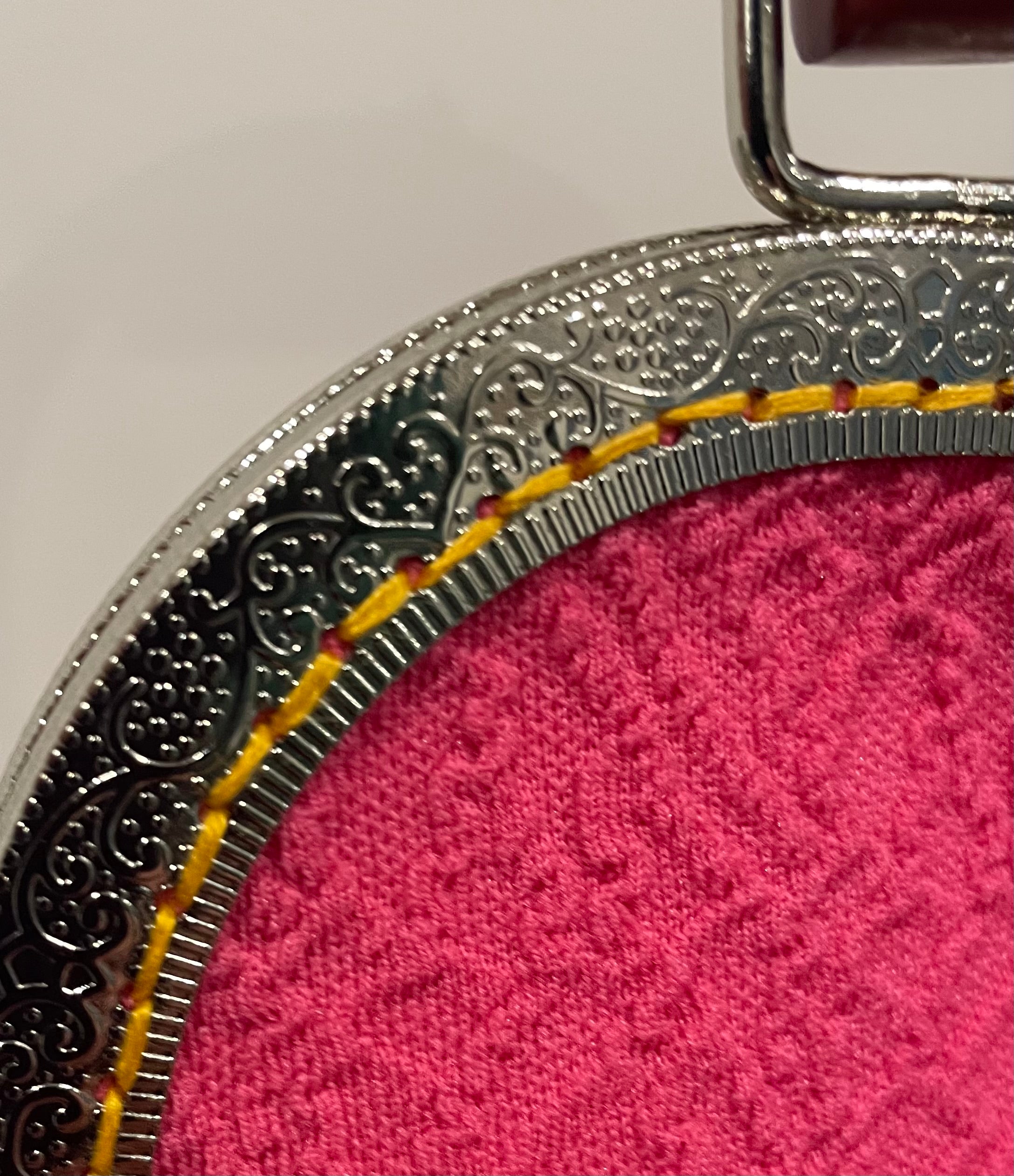 Pink Crimplene 1960s Mod Handbag