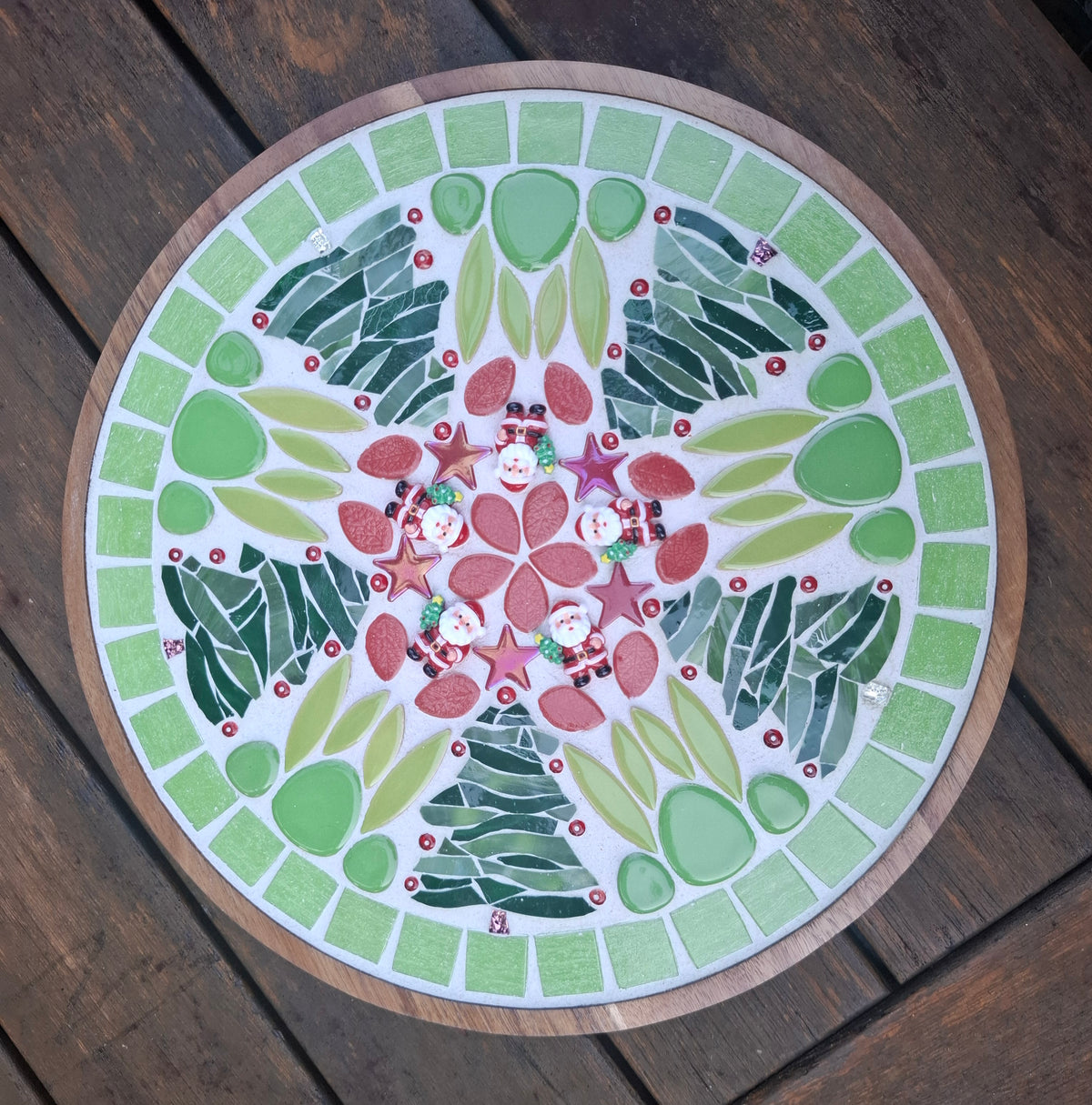 Christmas Mosaic Lazy Susan