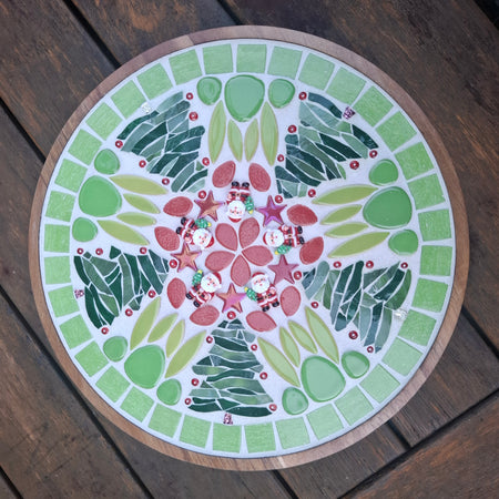 Christmas Mosaic Lazy Susan