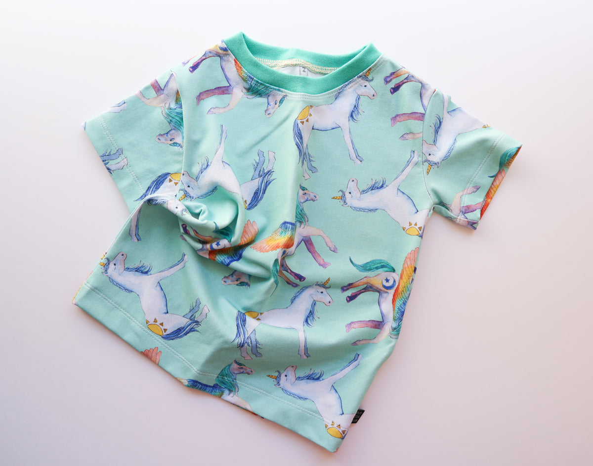Watercolour unicorn organic cotton tee shirt 2026-27