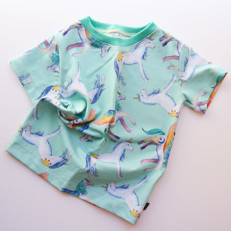 Watercolour unicorn organic cotton tee shirt 2026-27