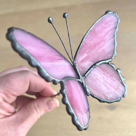 Pink Butterfly Plant Stake