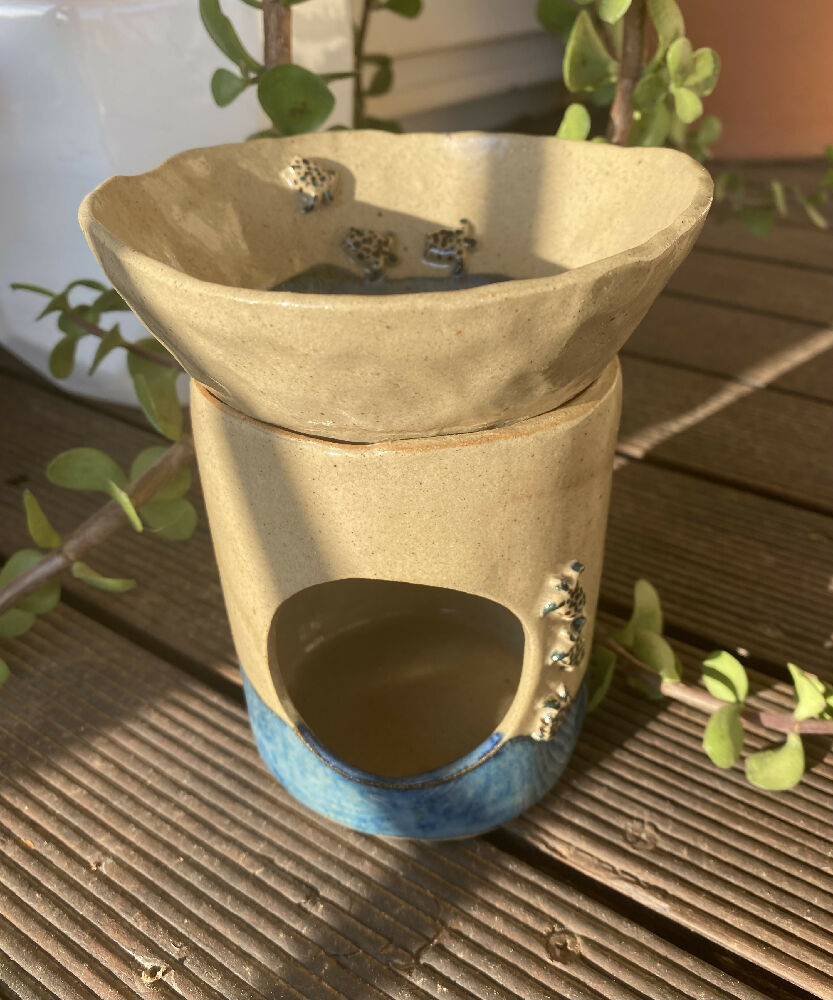 Whimsical Tea Light Burner /Handmade Pottery