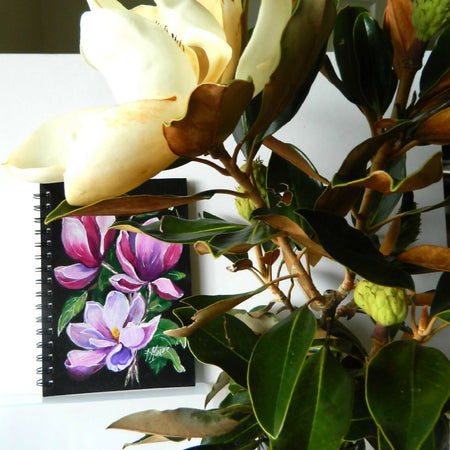 Handpainted Magnolia Notebook