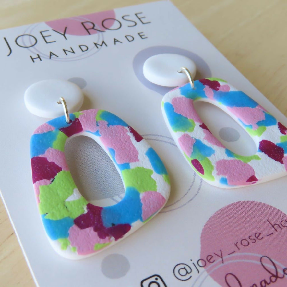 JULIET ~ Confetti Print ~ Polymer Clay Earrings