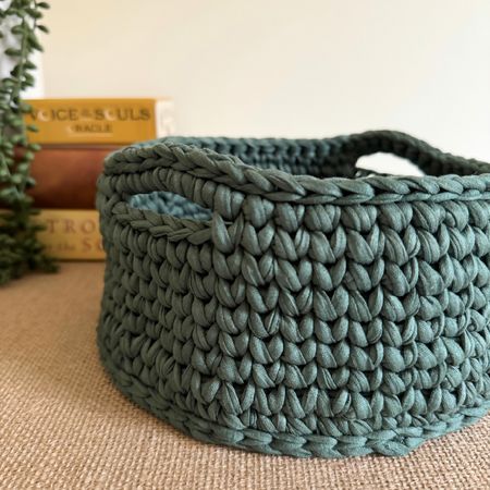 Sea Green | Handmade Basket | Large with handles | Home Decor | Stylish Storage