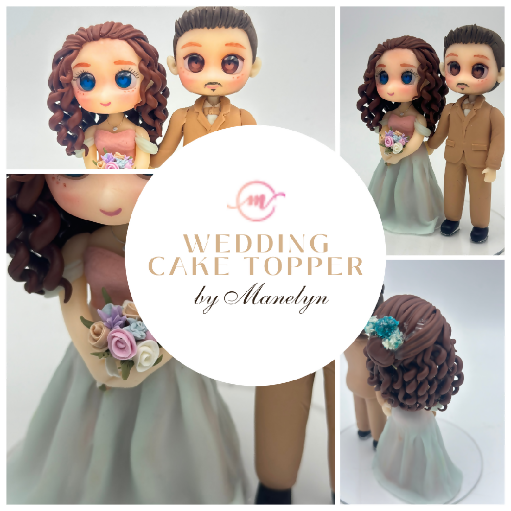Personalised Wedding Cake Topper, Fully customised bride, groom, and accessories