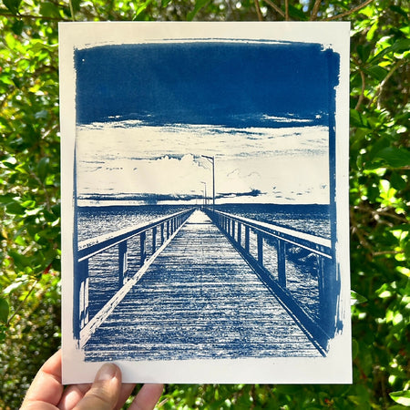 Pier Art Print, Original Cyanotype, 8x10 inches, Jetty Picture