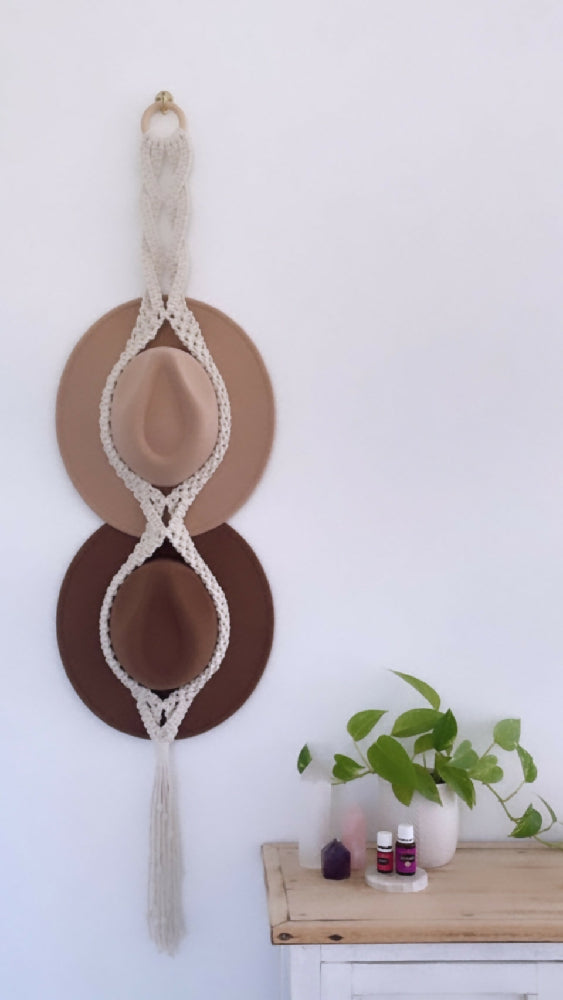 Macrame Double Hat Hanger