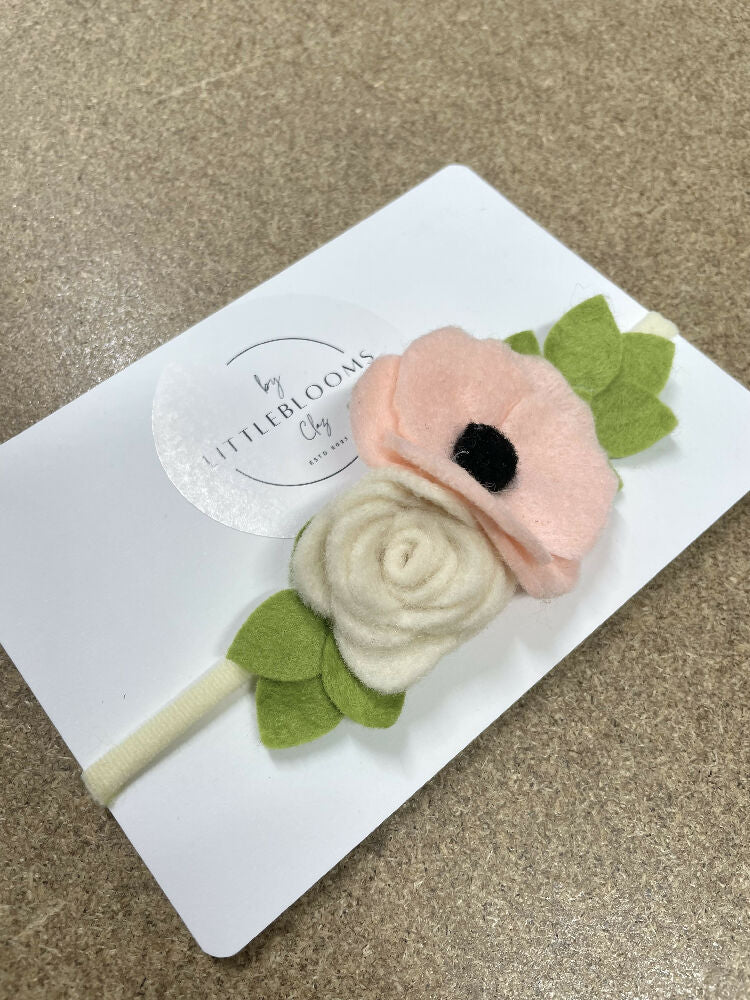 Poppy rose headband